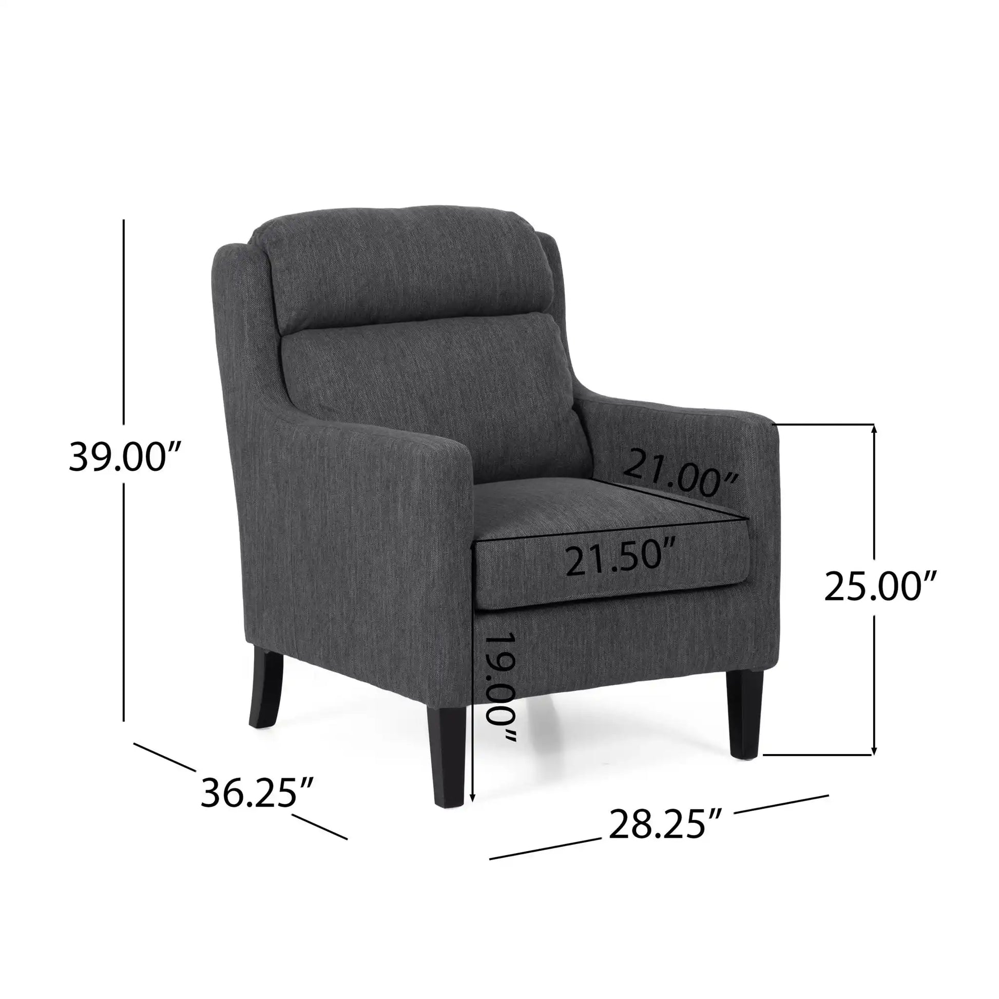 Contemporary Club Chair With Upholstered Fabric And Rubberwood Legs - Best Buy Furniture