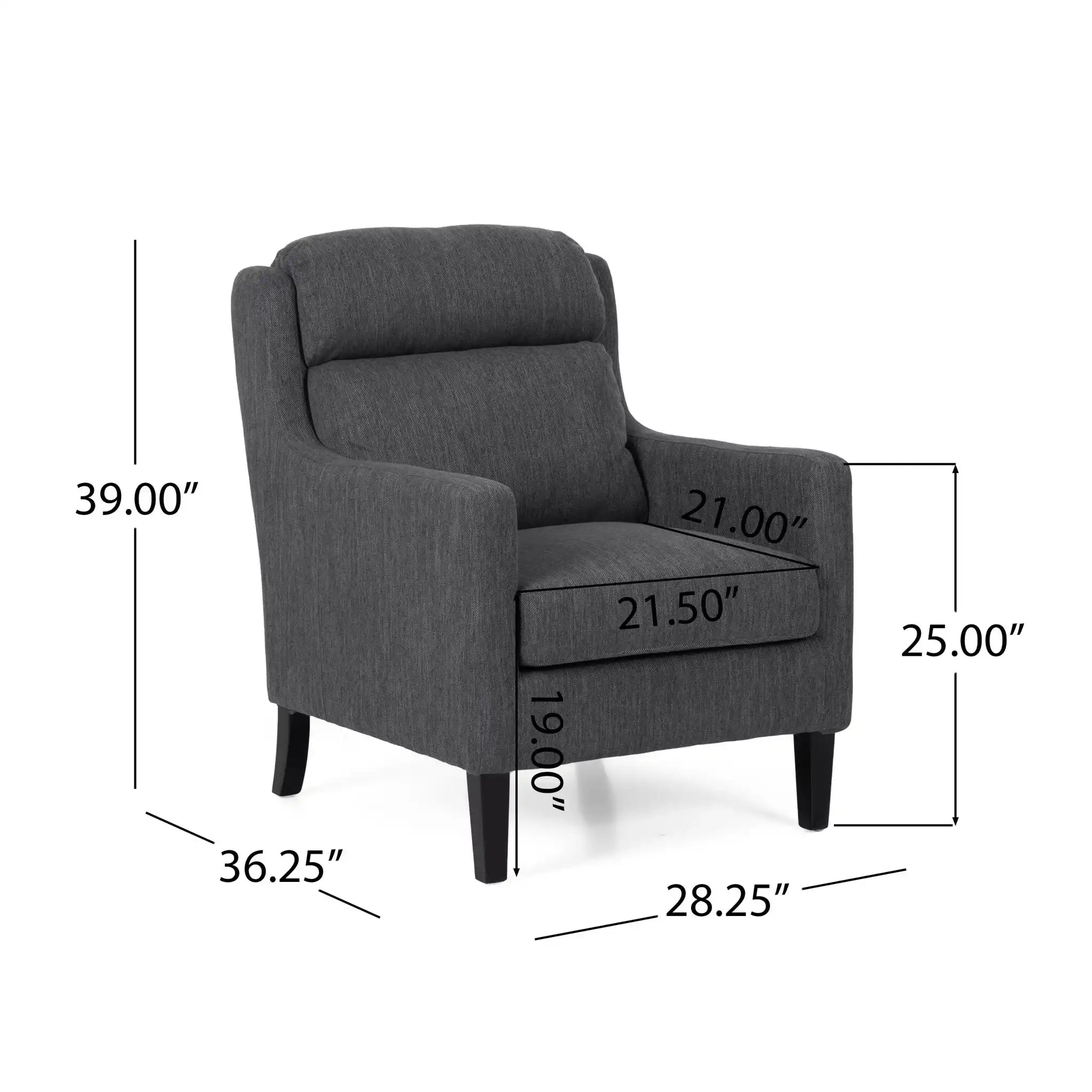 Contemporary Club Chair With Upholstered Fabric And Rubberwood Legs - Best Buy Furniture