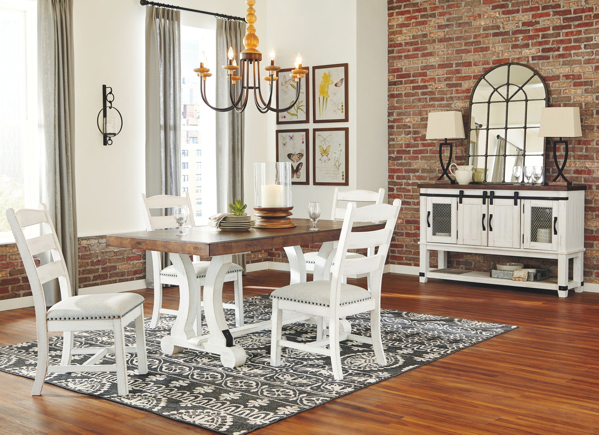 Valebeck - Rectangular Dining Room Table - White / Brown - Best Buy Furniture