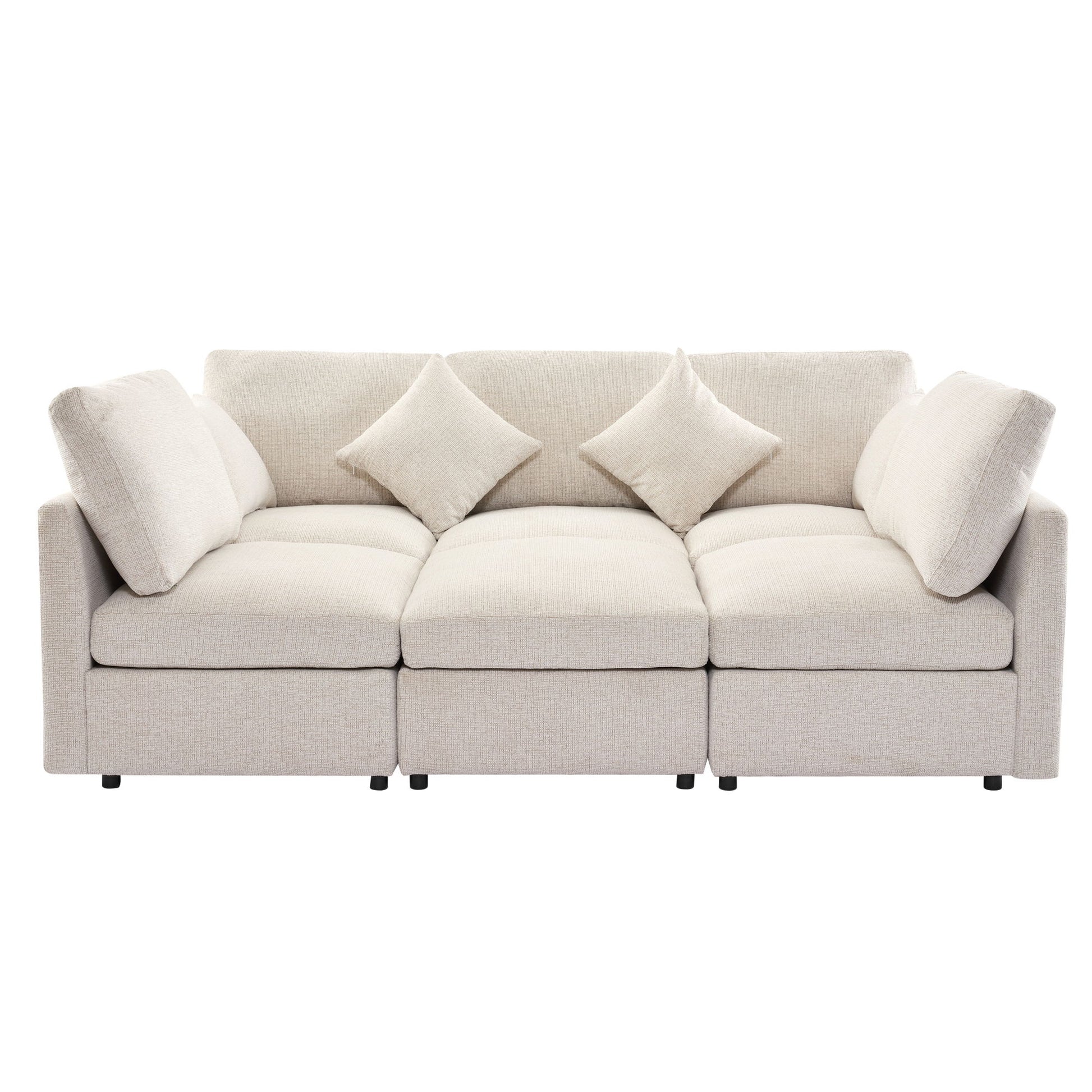 Sectional Sofa Modular U-Shaped With Ottoman & USB Ports - Best Buy Furniture