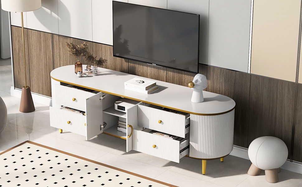 Modern TV Stand With 4 Drawers And 1 Cabinet - Best Buy Furniture