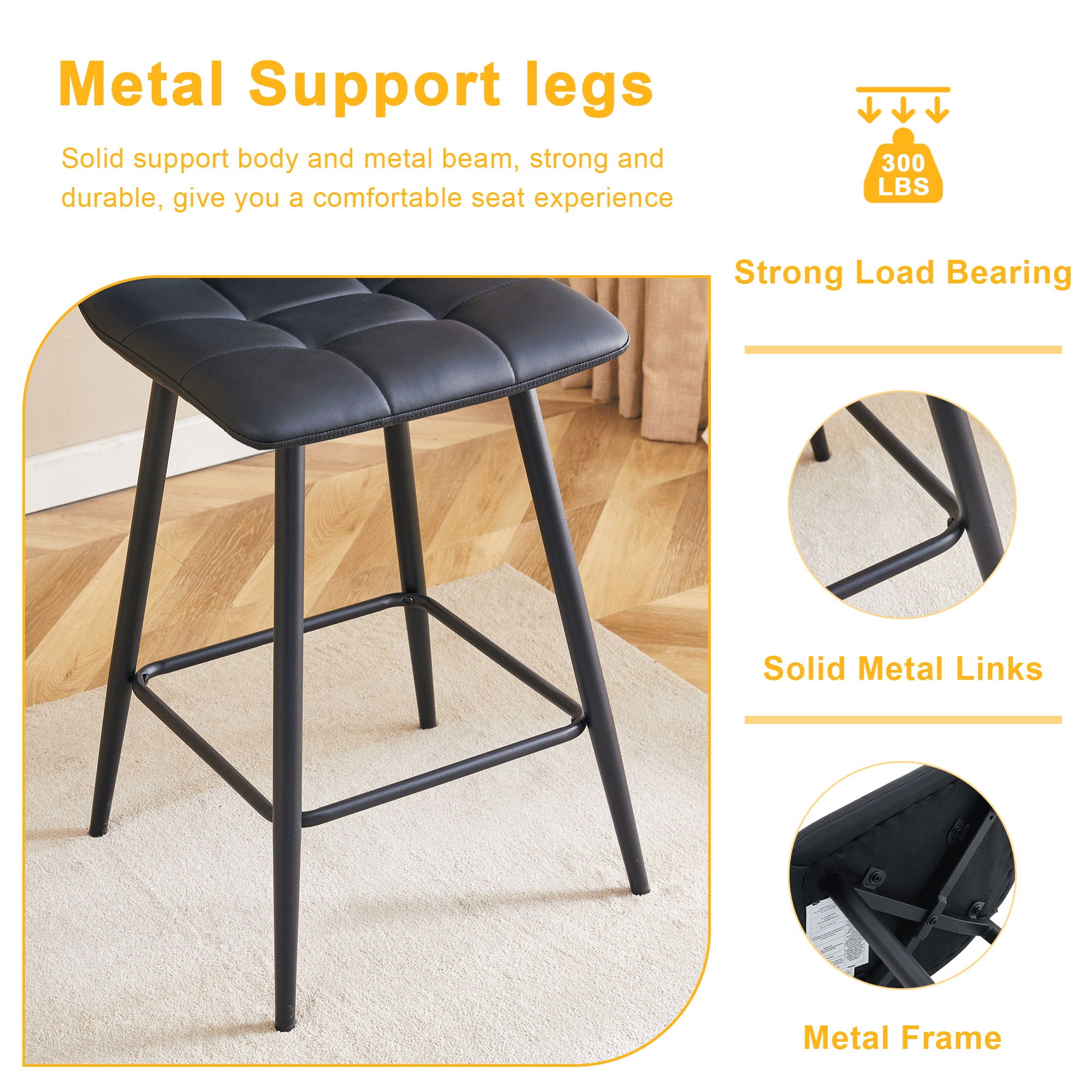 Bar Chair Set Comfortable With Metal Legs And Ergonomic Design - Best Buy Furniture