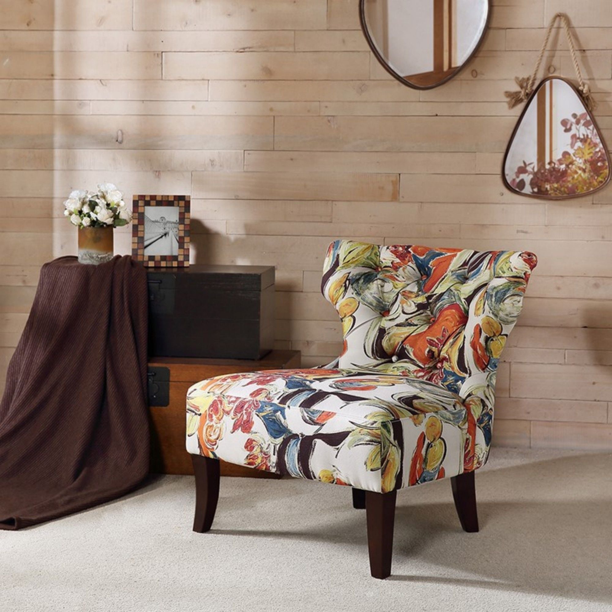 Erika - Accent Chair With Printed Upholstery - Multi - Best Buy Furniture