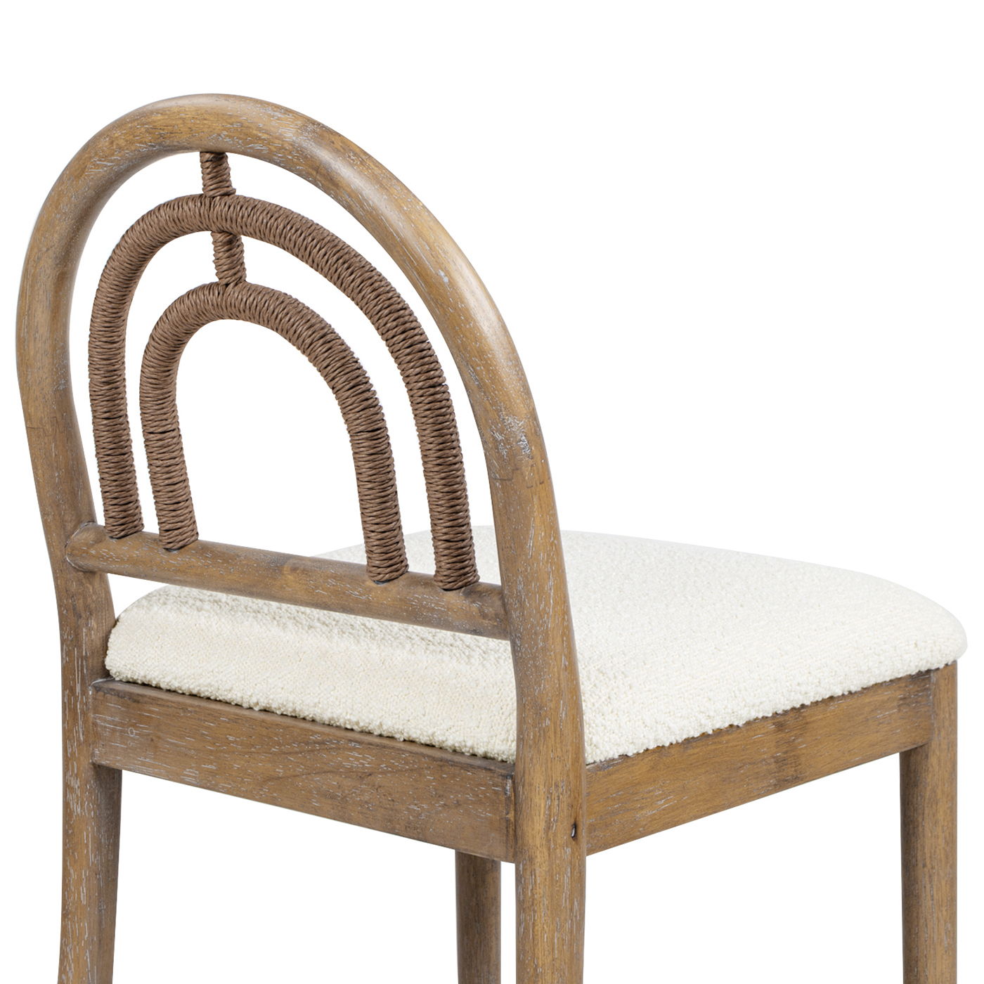 Leon - Arched Back & Upholstered Counter Stool (Set of 2) - Ivory White - Best Buy Furniture