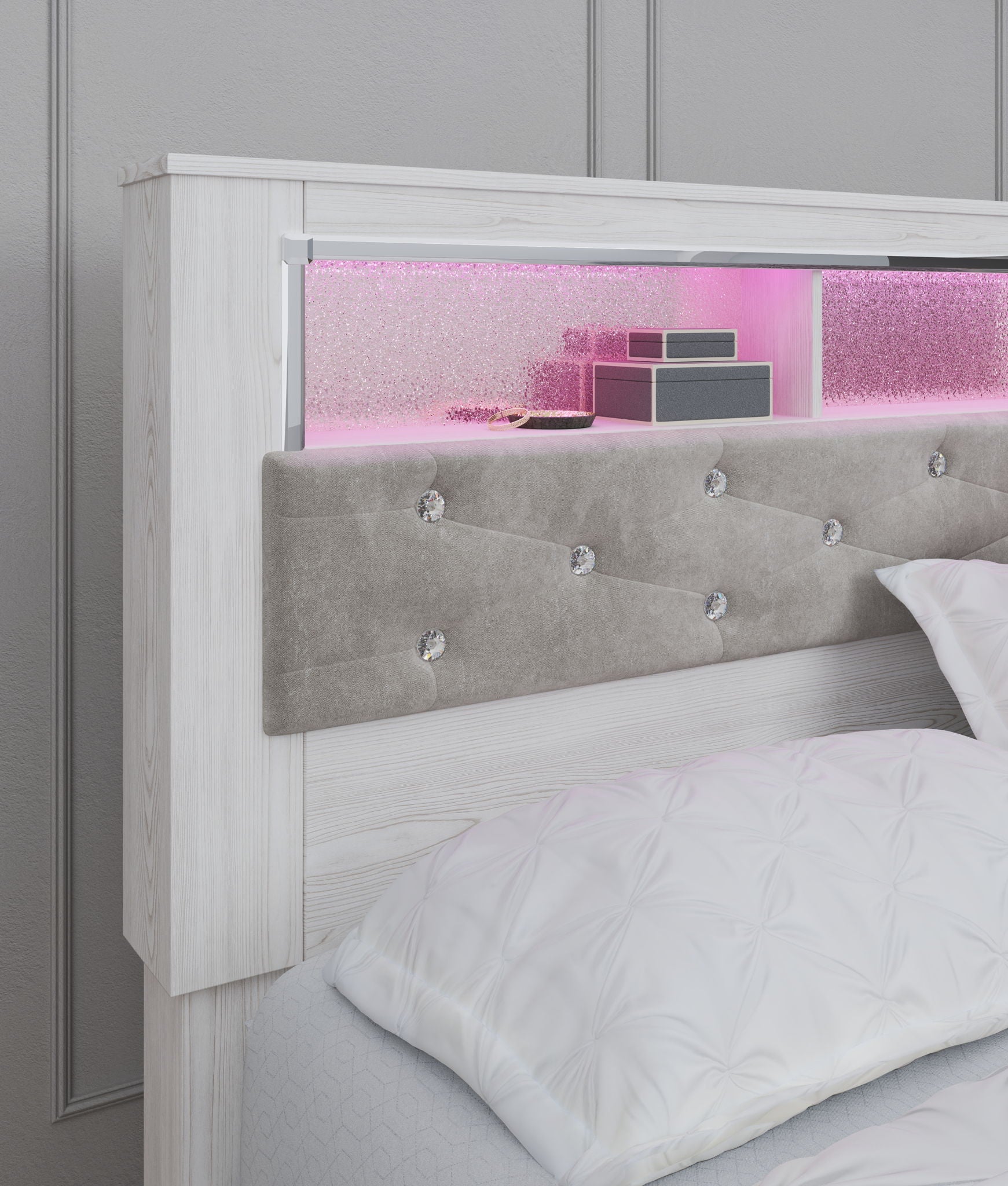 Altyra - King Bookcase Panel Bed - White - Best Buy Furniture