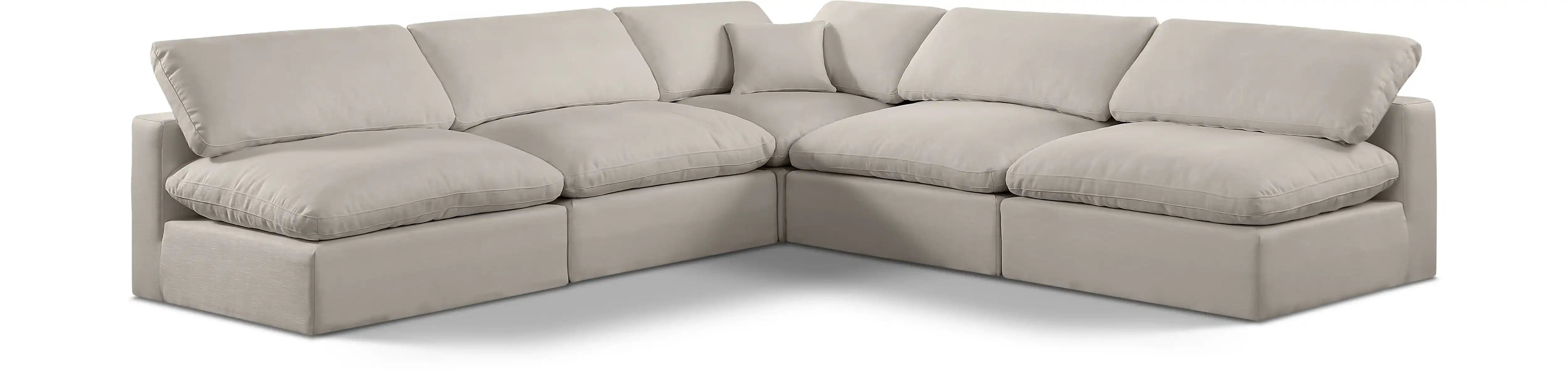Comfy - 5 Piece Linen Modular Corner Armless Sectional - Best Buy Furniture
