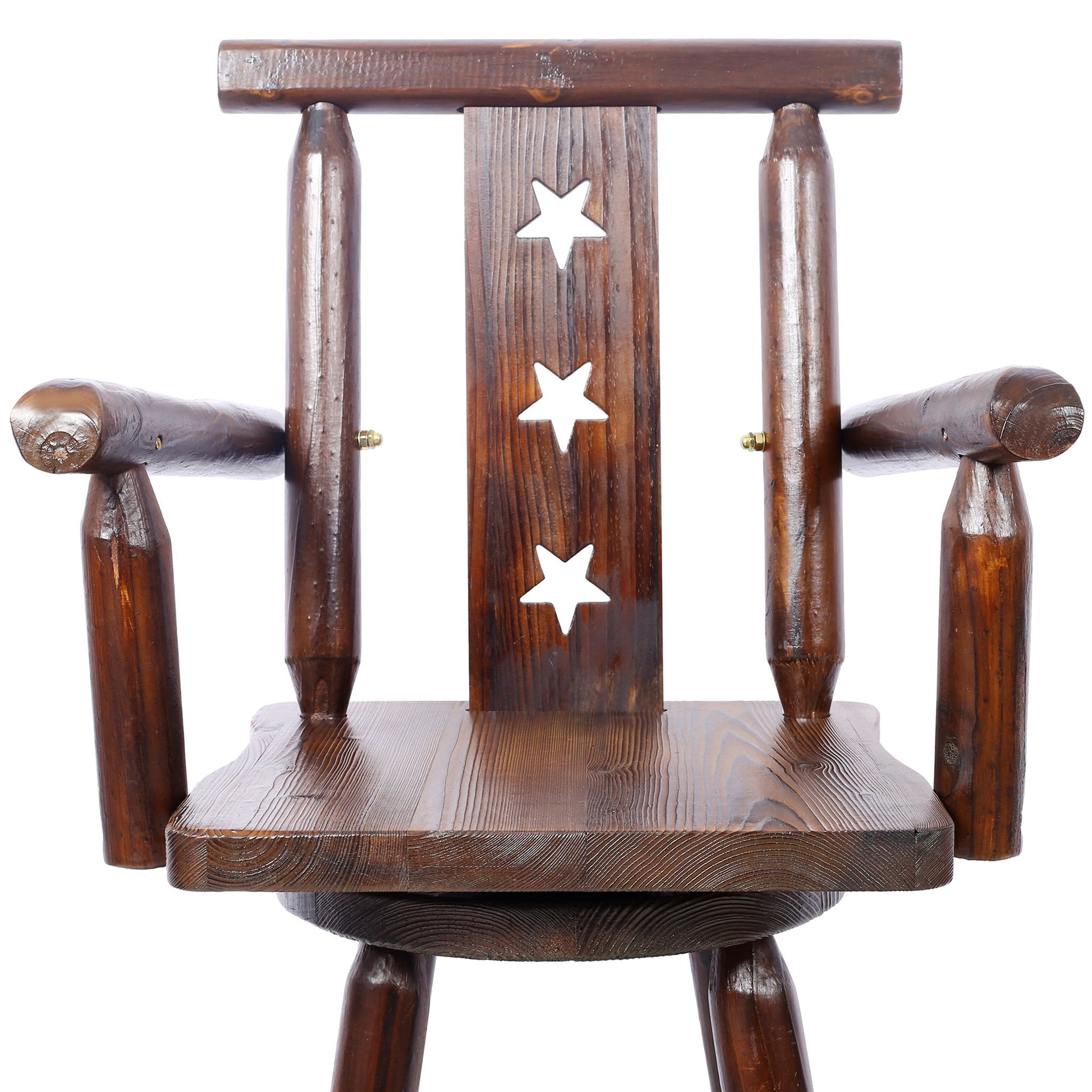 Rustic Tall Bistro Chair Decorative Star Backrest And Footrest, Fir Wood, 4 Foot - Brown - Best Buy Furniture