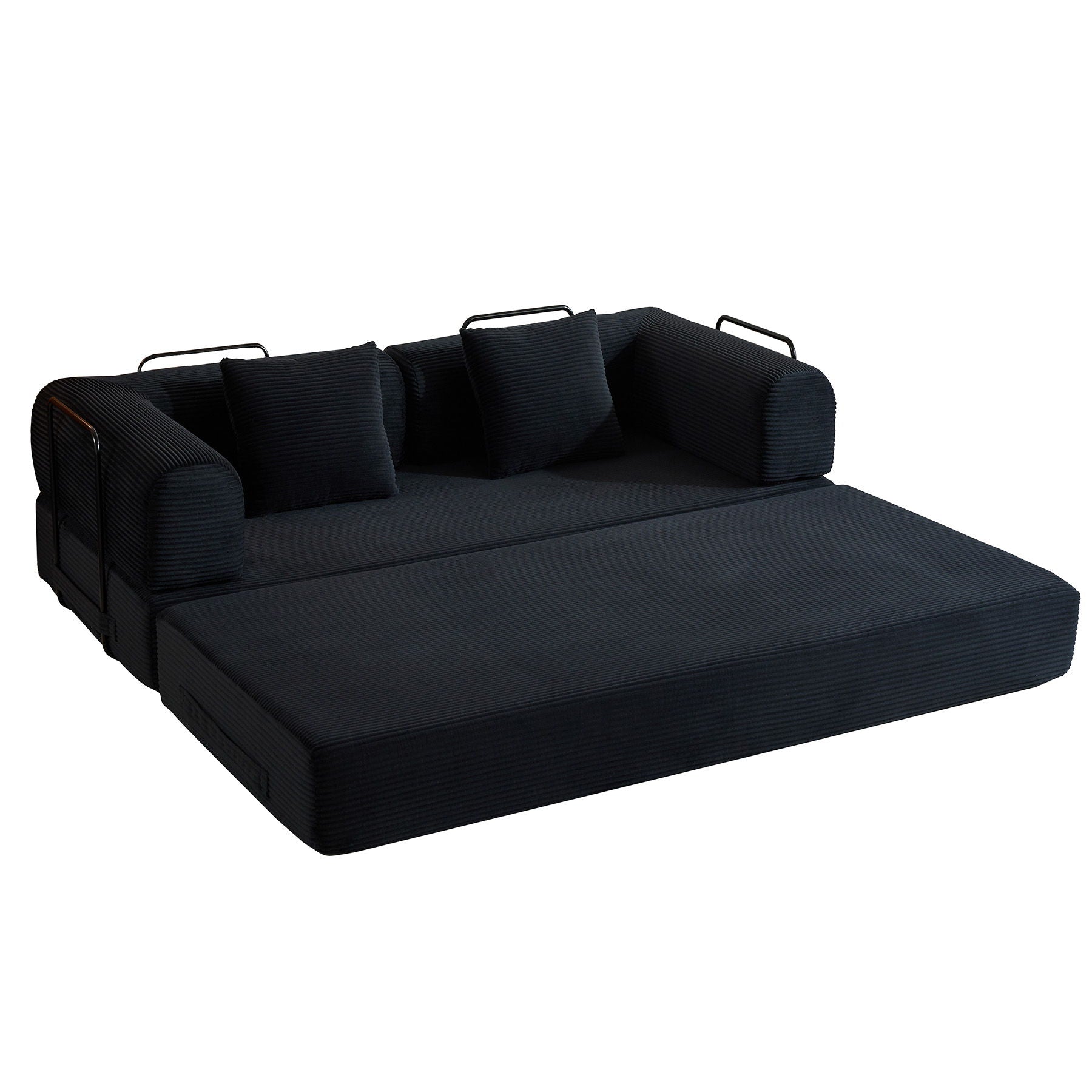 Convertible Sleeper Sofa Bed With Cylindrical Pillow, With Fixed Shape Frame - Best Buy Furniture