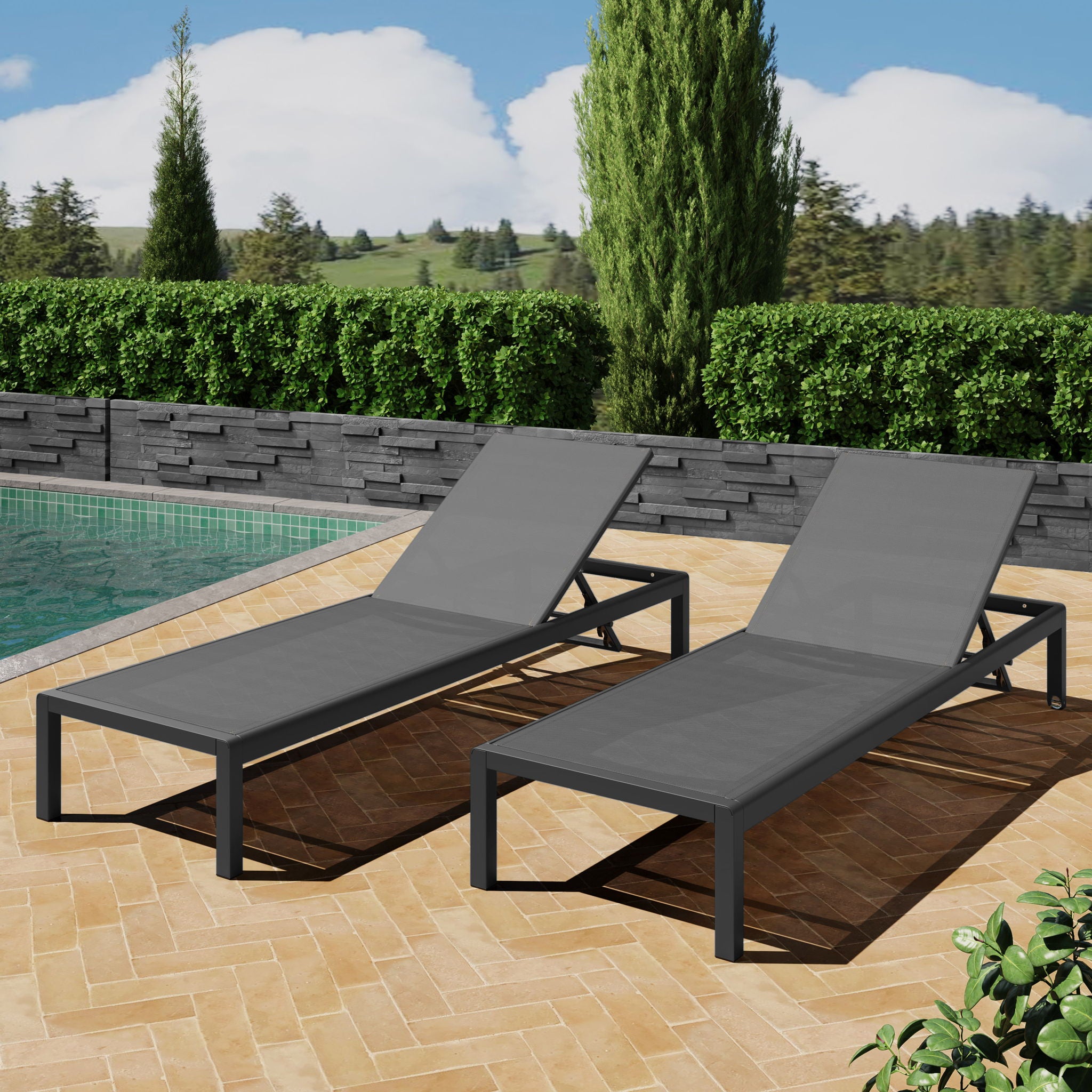 Outdoor Patio Chaise Lounge With 5 Reclining Positions - Best Buy Furniture