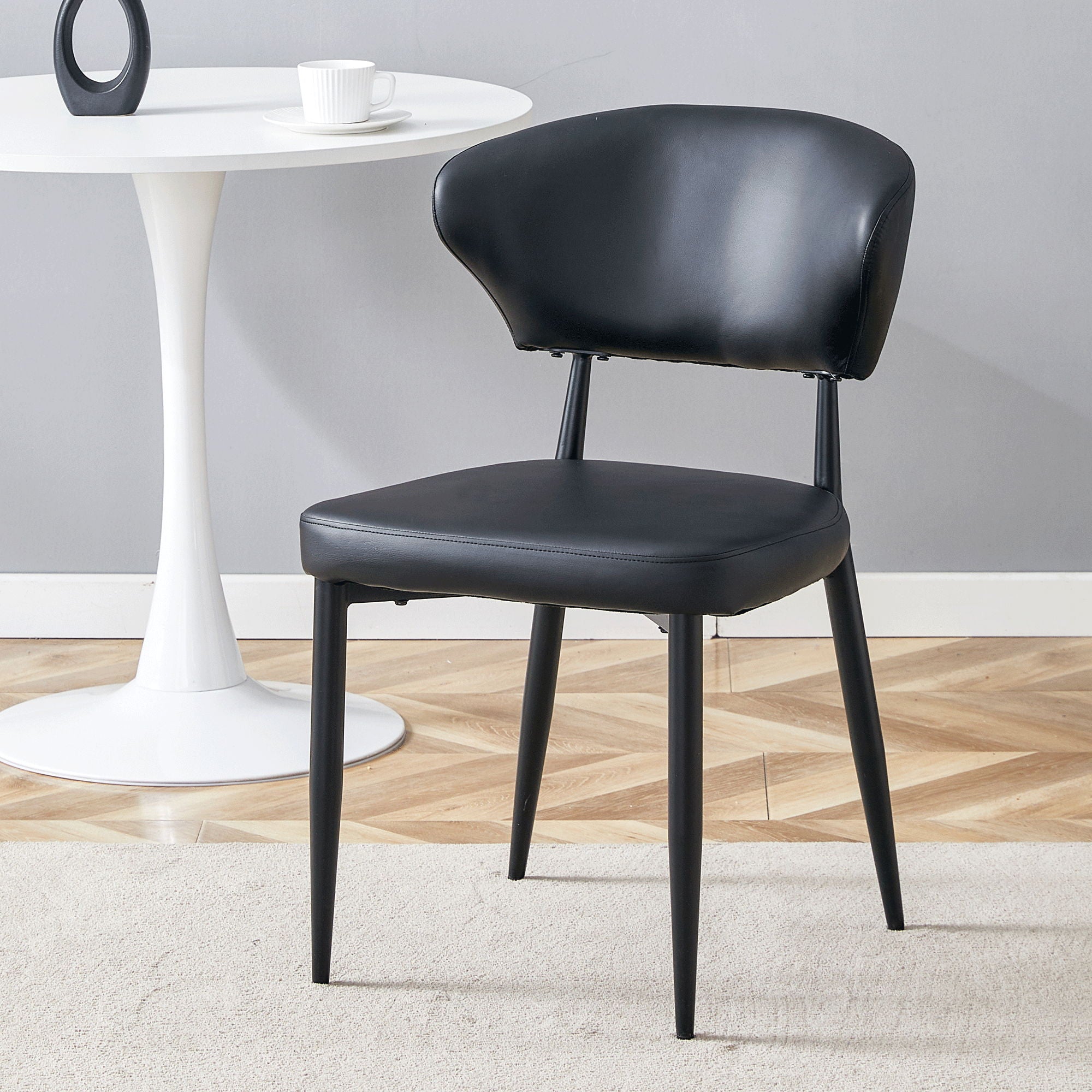 Minimalist Ergonomic Dining Chair With Curved Backres (Set of 4) - Best Buy Furniture