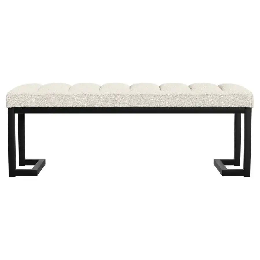 Mesa - Boucle Upholstered Tufted Accent Bench - Best Buy Furniture