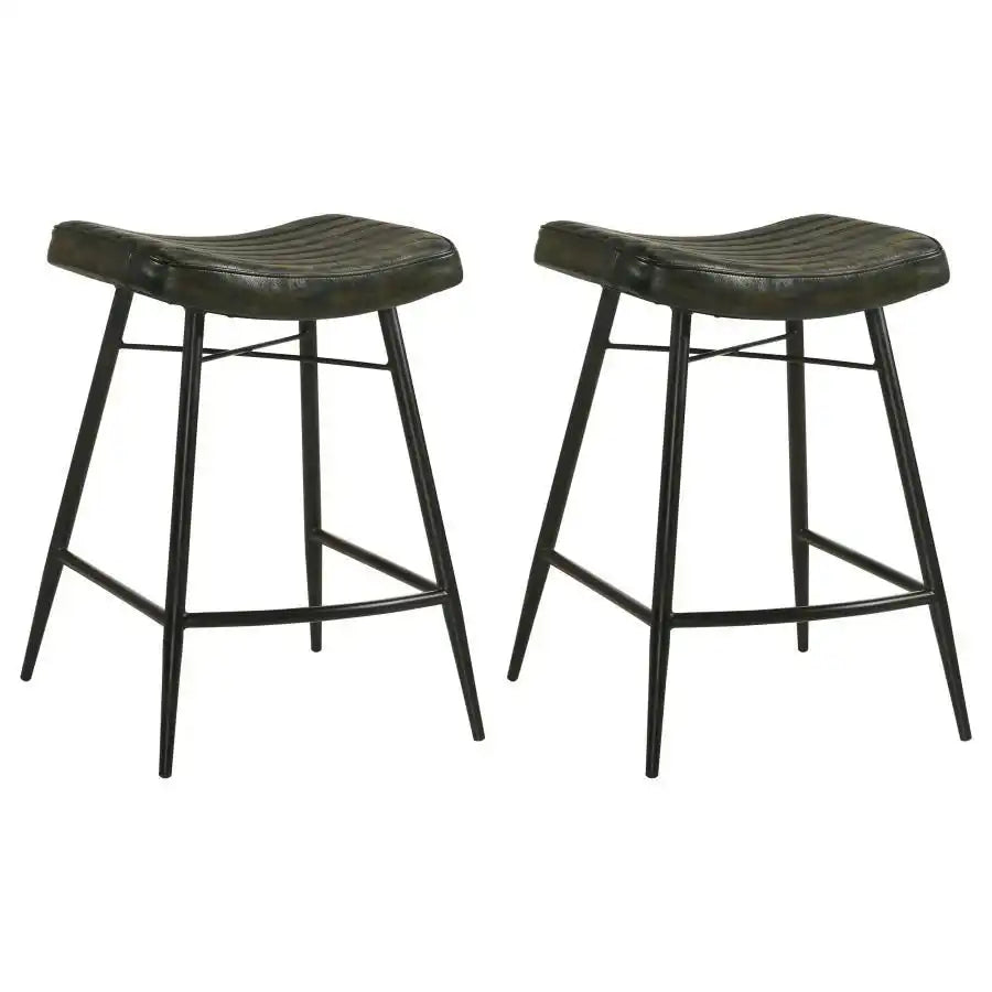 Bayu - Leather Upholstered Counter Stool (Set of 2) - Best Buy Furniture