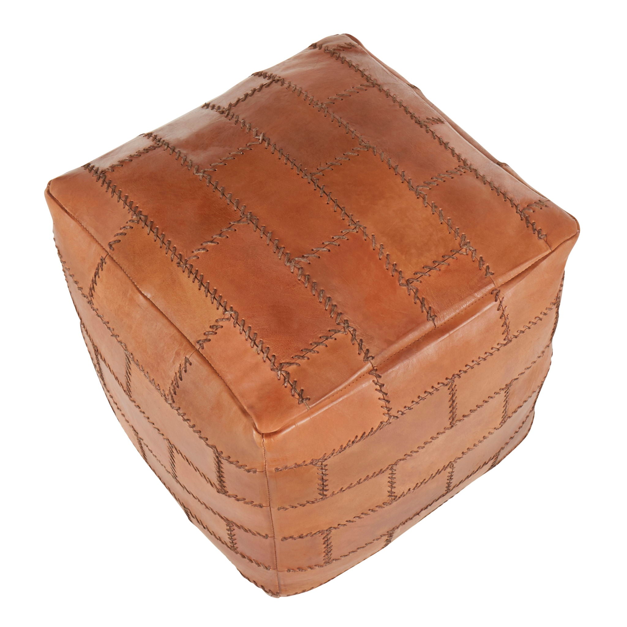 Cobbler - Industrial Pouf - Brown - Best Buy Furniture