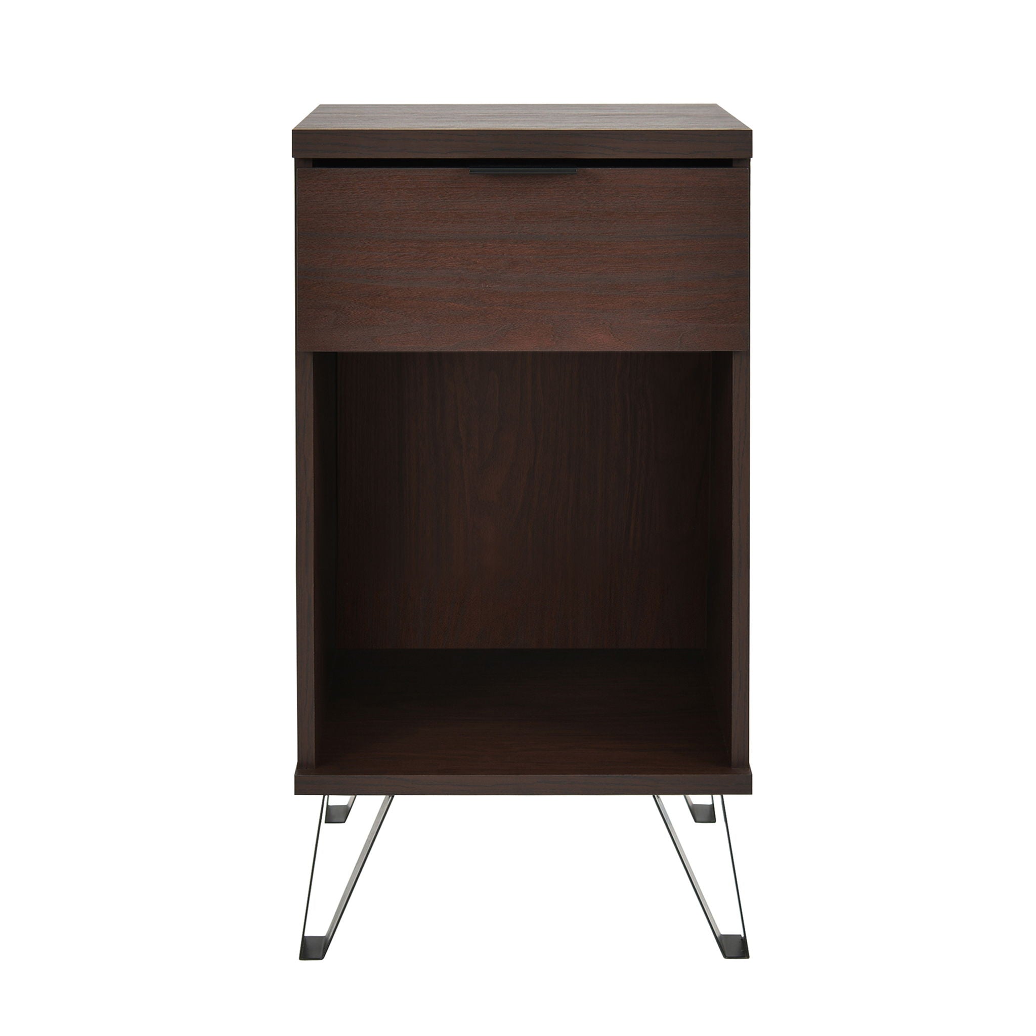 Modern Industrial Tall End Table With Drawer And Shelf - Walnut - Best Buy Furniture