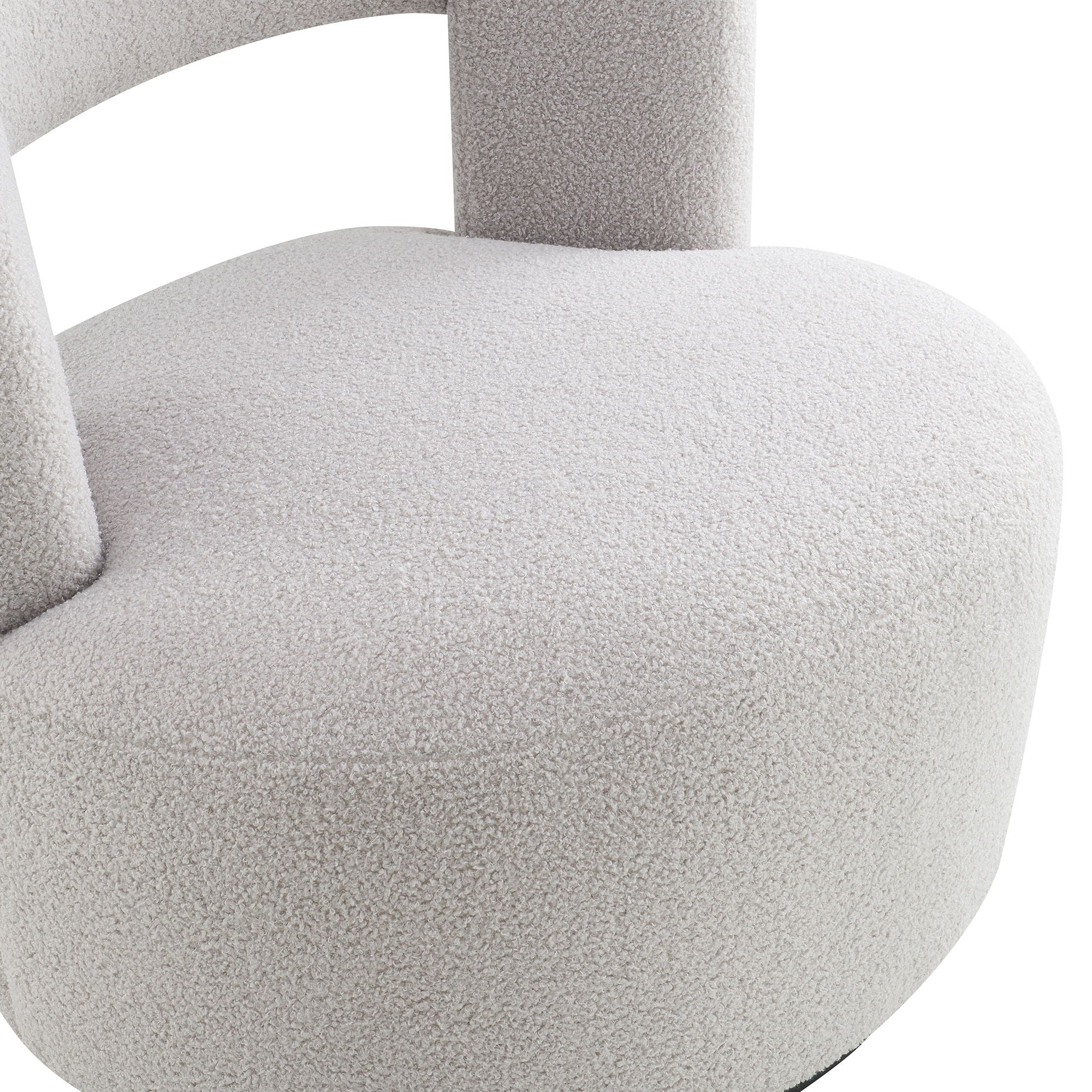 Swivel Comfy Round Barrel Chair With Soft Teddy Fabric For Living Room - Best Buy Furniture