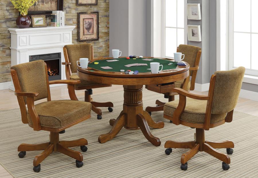 Mitchell - Round Dining And Billiard Poker Game Table - Amber - Best Buy Furniture