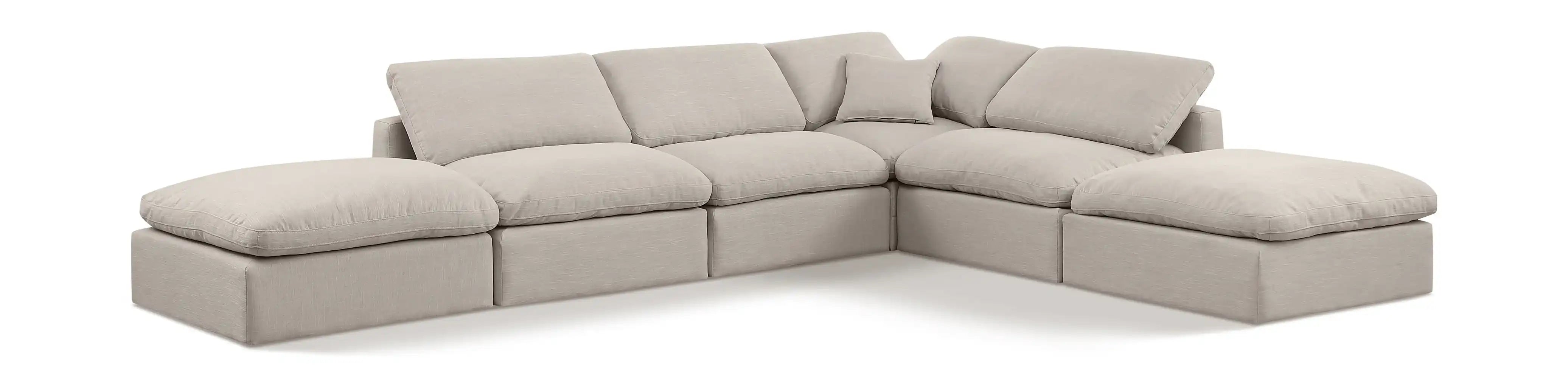 Indulge - Linen 6 Piece Modular Armless Sectional - Best Buy Furniture