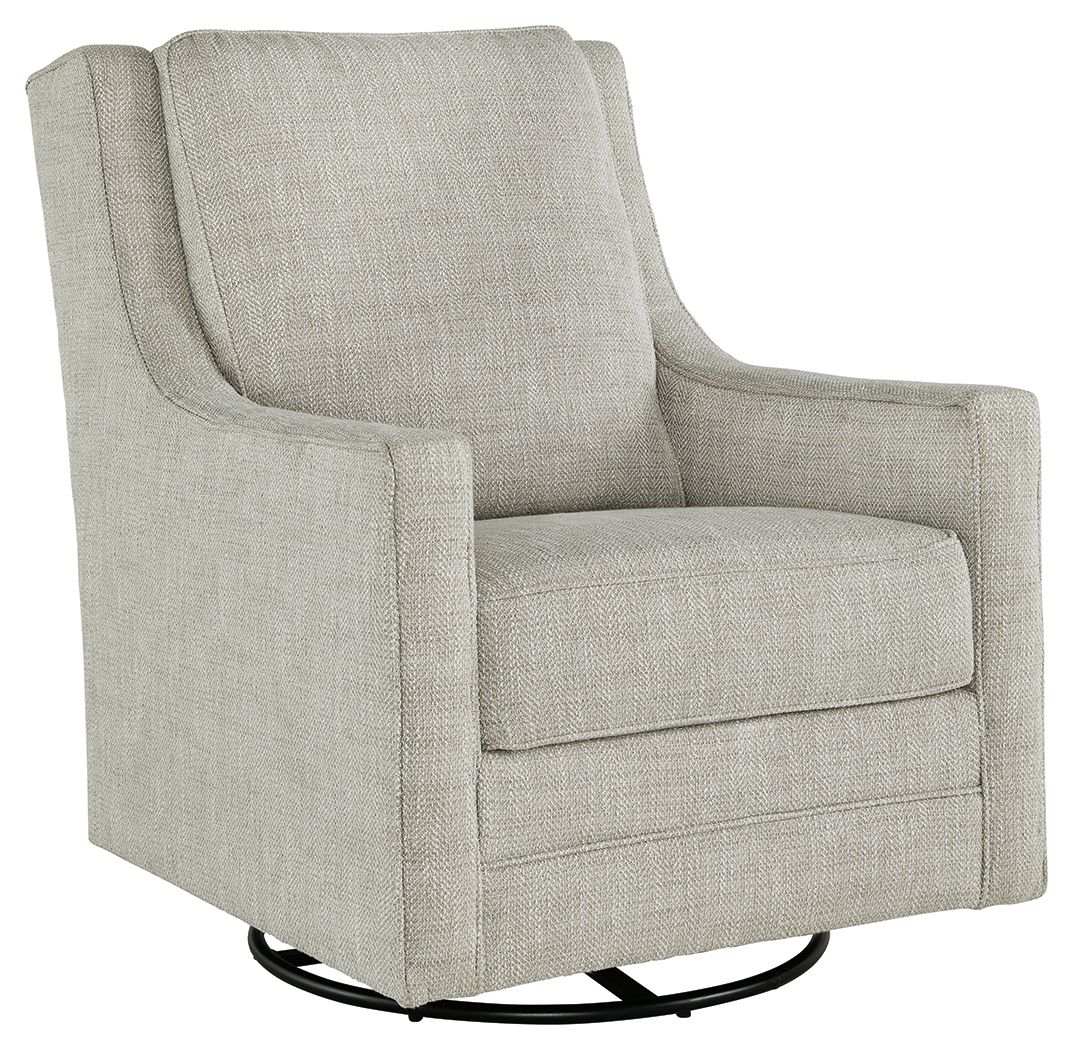 Kambria - Swivel Glider Accent Chair - Fog - Best Buy Furniture