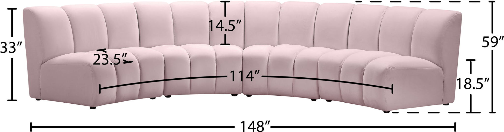 Infinity - 4 Piece Velvet Modular Sectional - Best Buy Furniture