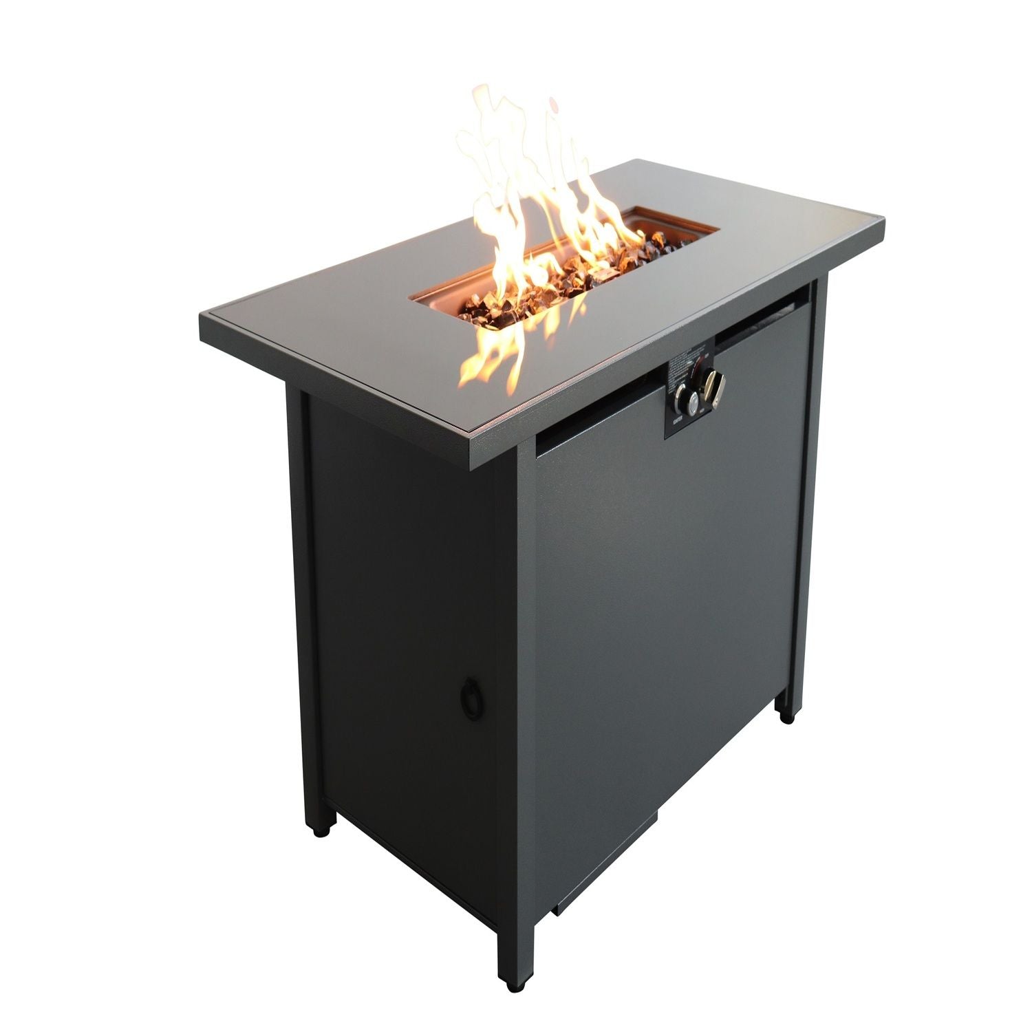 Outdoor Fire Pit Table With Lid & High-Quality Materials - Black - Best Buy Furniture