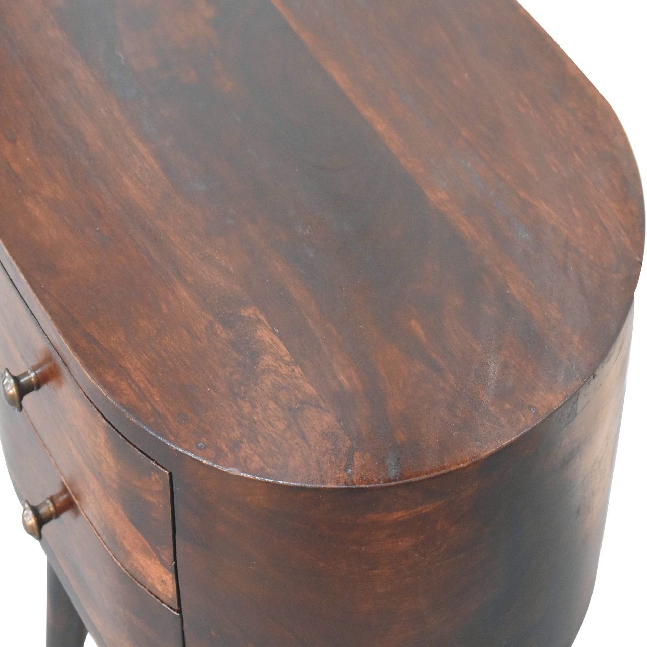 Rounded Wooden Bedside Table - Walnut - Best Buy Furniture