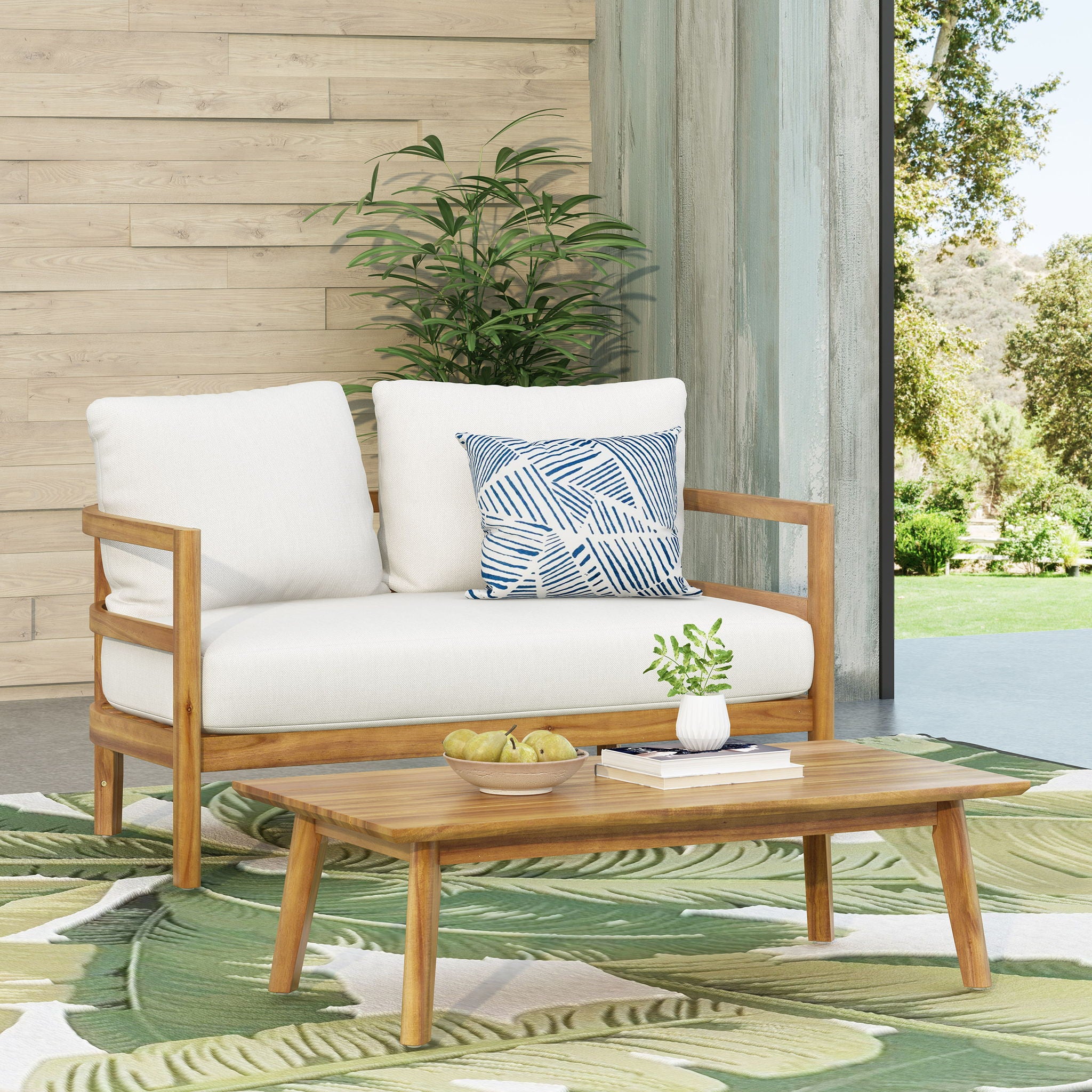 Outdoor Furniture With Coffee Table, Patio Conversation Set Deep Seating With Soft Cushion - Best Buy Furniture