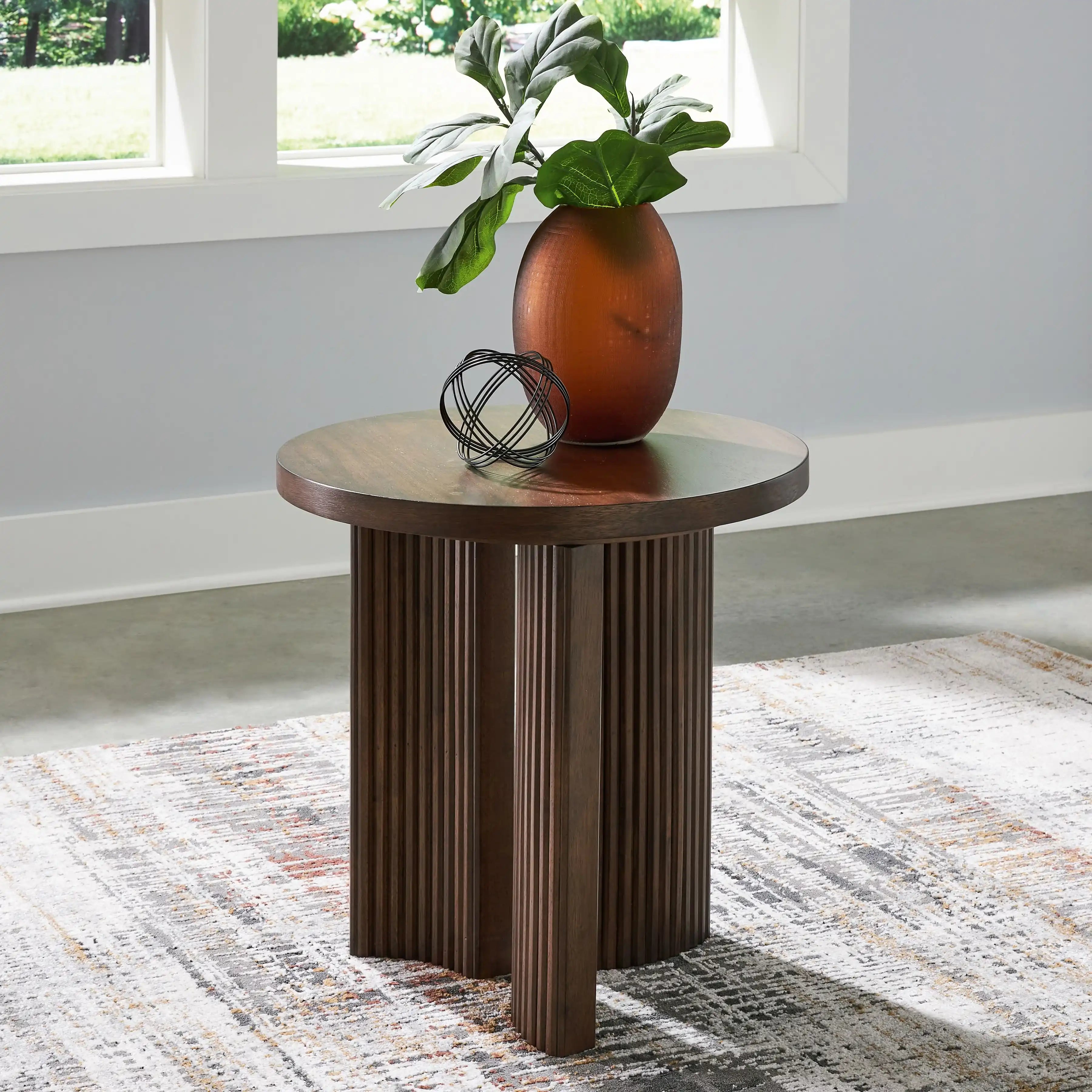 Korestone - Round End Table - Dark Brown - Best Buy Furniture