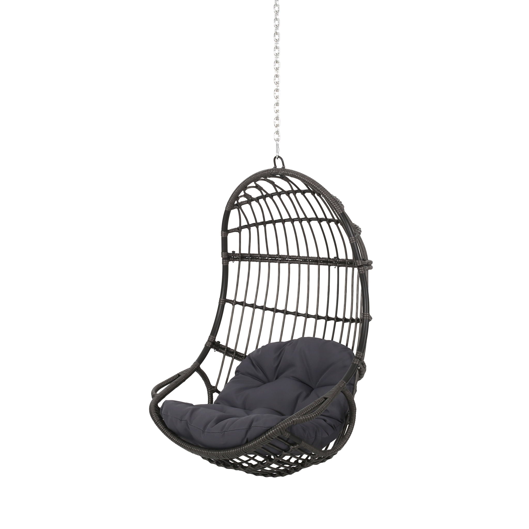 Rustic Hanging Basket Chair With Cushion - Best Buy Furniture