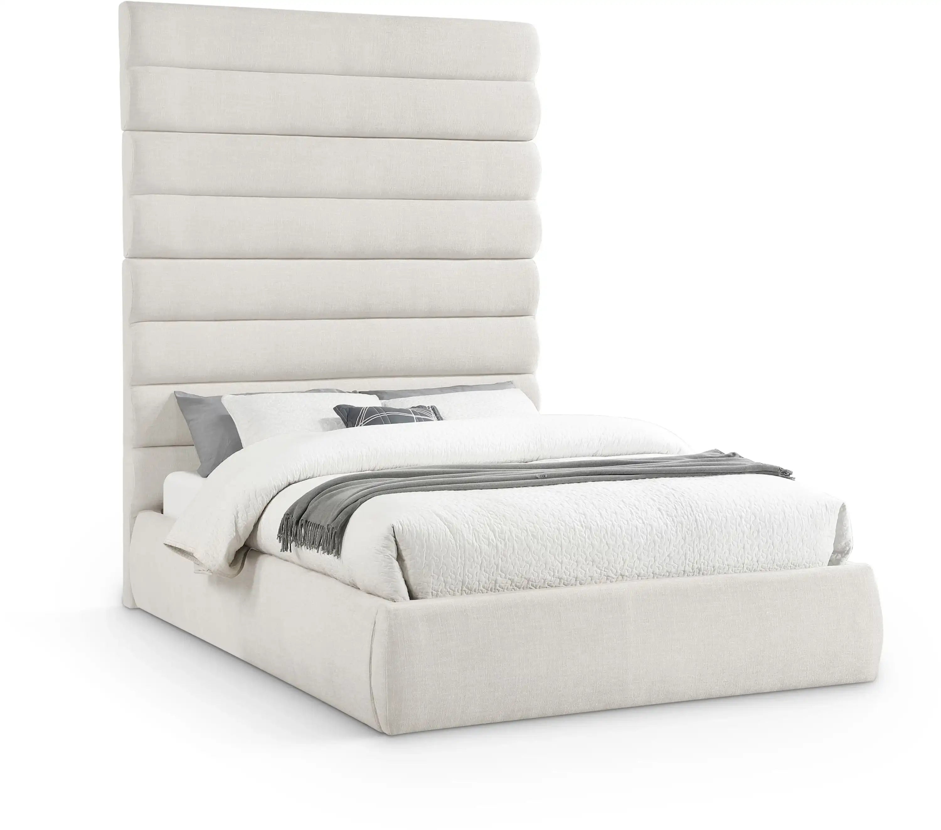 Adam - Linen Fabric Bed With 89" Headboard - Best Buy Furniture