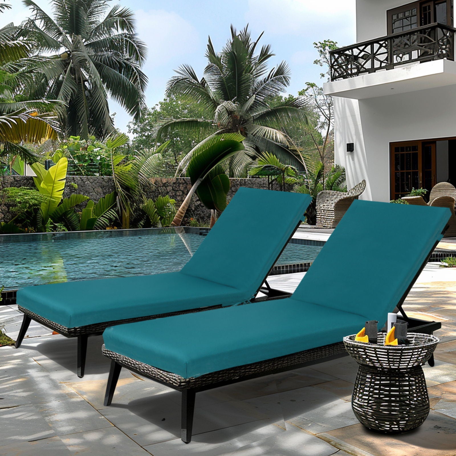 2 Piece Outdoor Chaise Lounge Cushion Set, Replacement Cushions For Patio Furniture - Best Buy Furniture