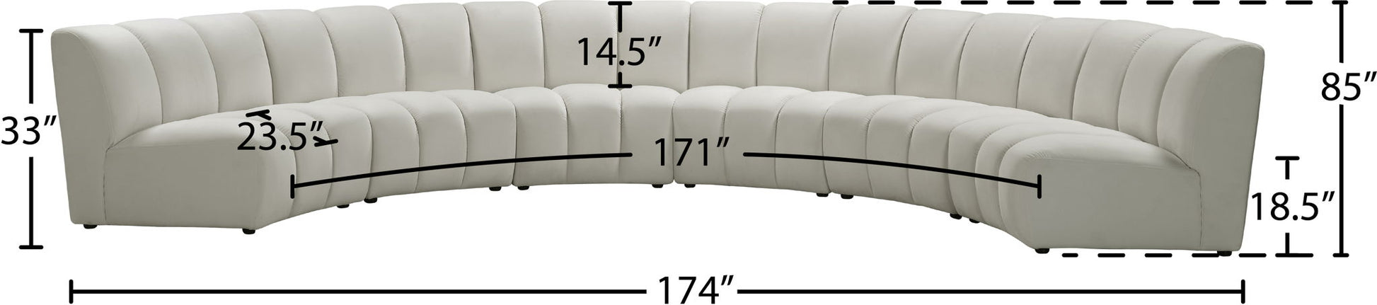 Infinity - 6 Piece Velvet Modular Sectional - Best Buy Furniture