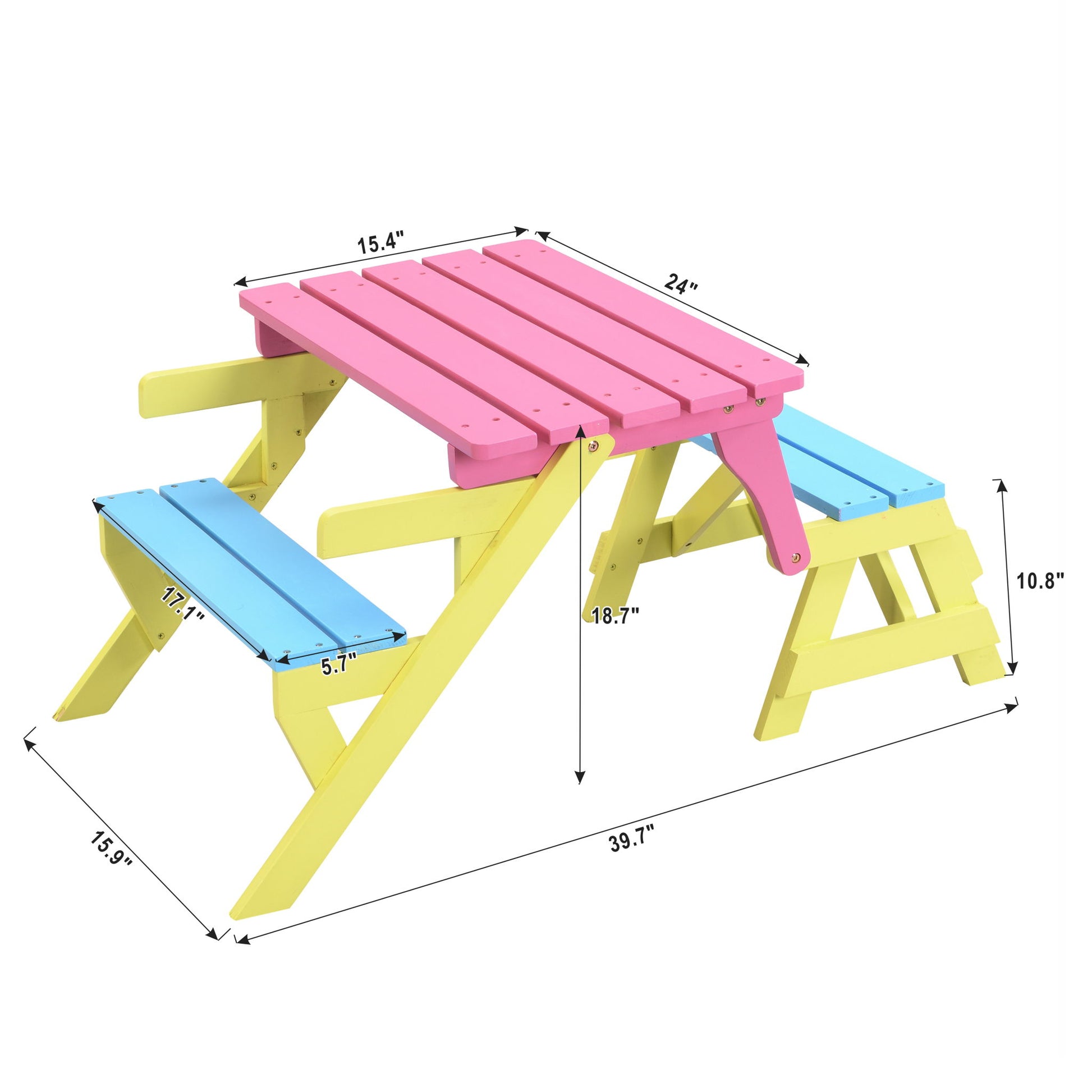 Kids Multi-Functional Arm Chair, Table With 2 Benches All-In-One Set - Best Buy Furniture