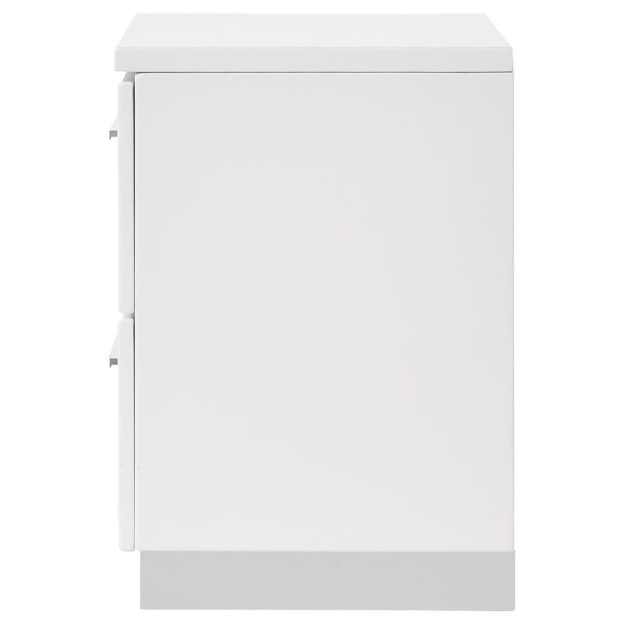 Felicity - 2-Drawer Nightstand - White High Gloss - Best Buy Furniture