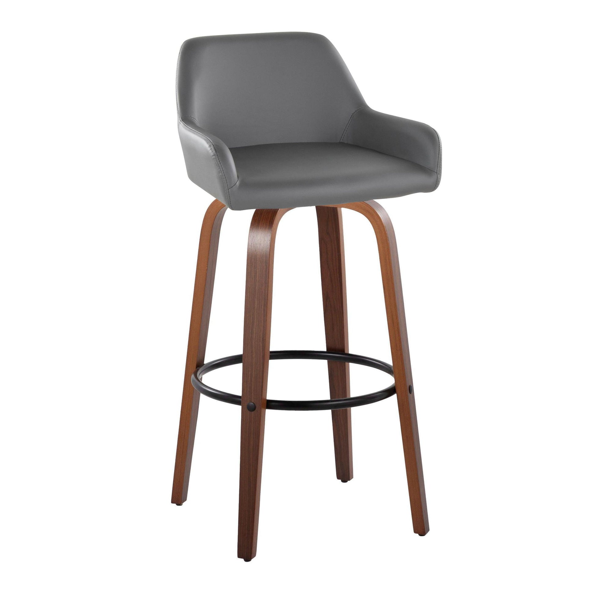 Daniella - Contemporary Fixed Height, Barstool & Swivel And Round Footrest (Set of 2) - Best Buy Furniture