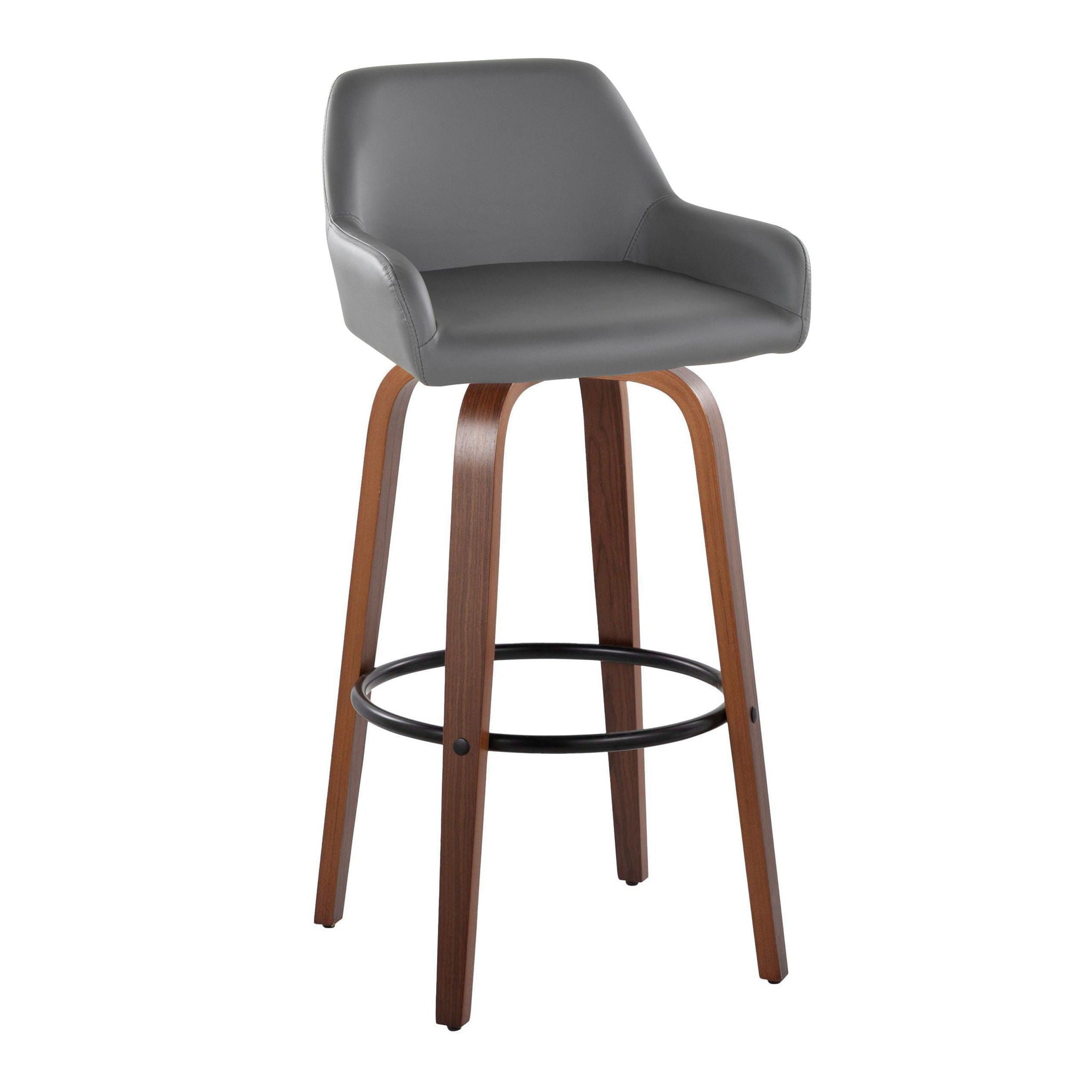 Daniella - Contemporary Fixed Height, Barstool & Swivel And Round Footrest (Set of 2) - Best Buy Furniture