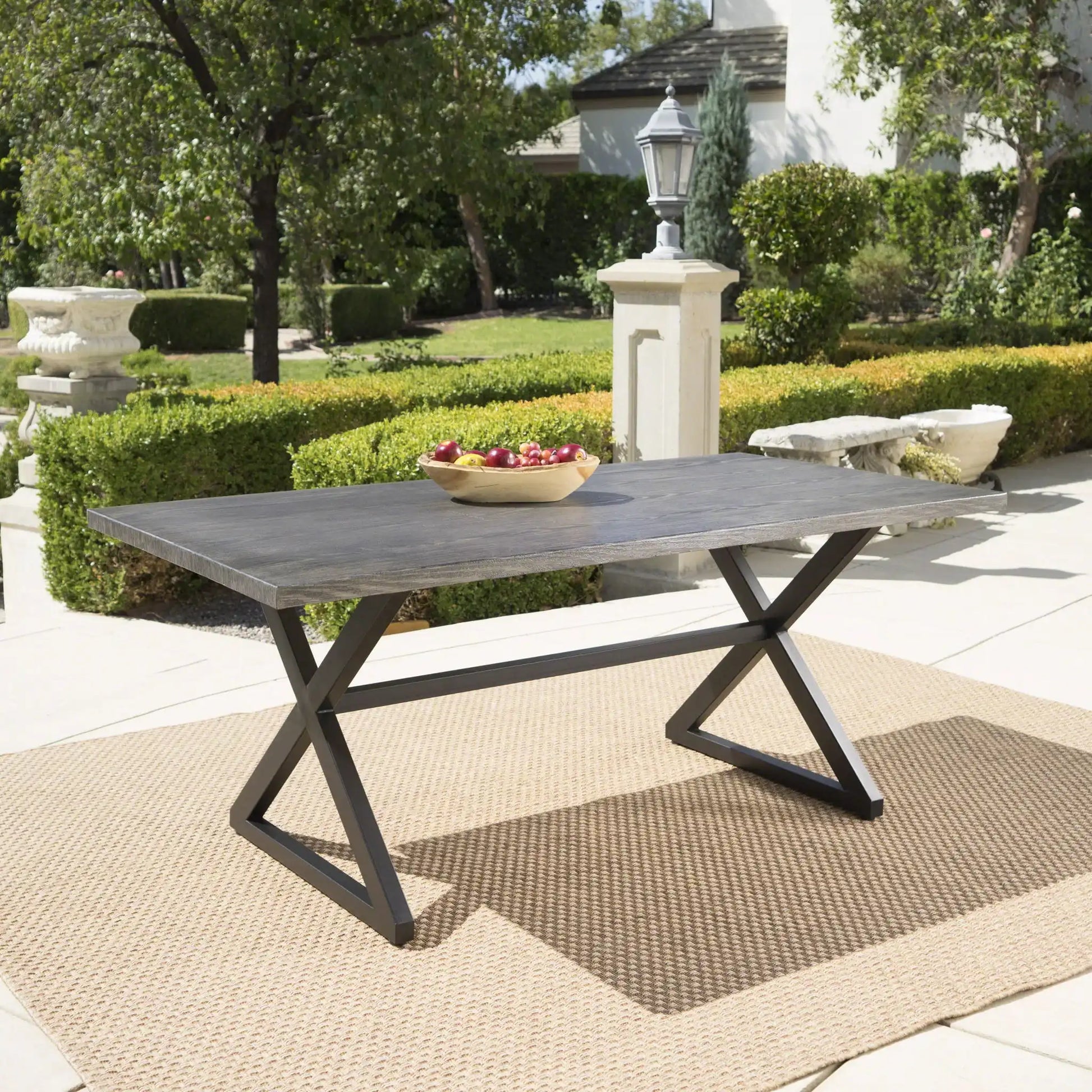 Rolando - Outdoor Aluminum Dining Table With Steel Frame - Best Buy Furniture