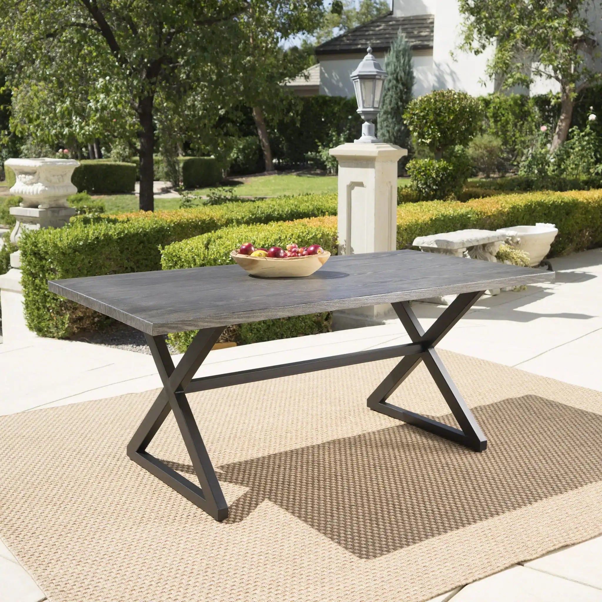 Rolando - Outdoor Aluminum Dining Table With Steel Frame - Best Buy Furniture
