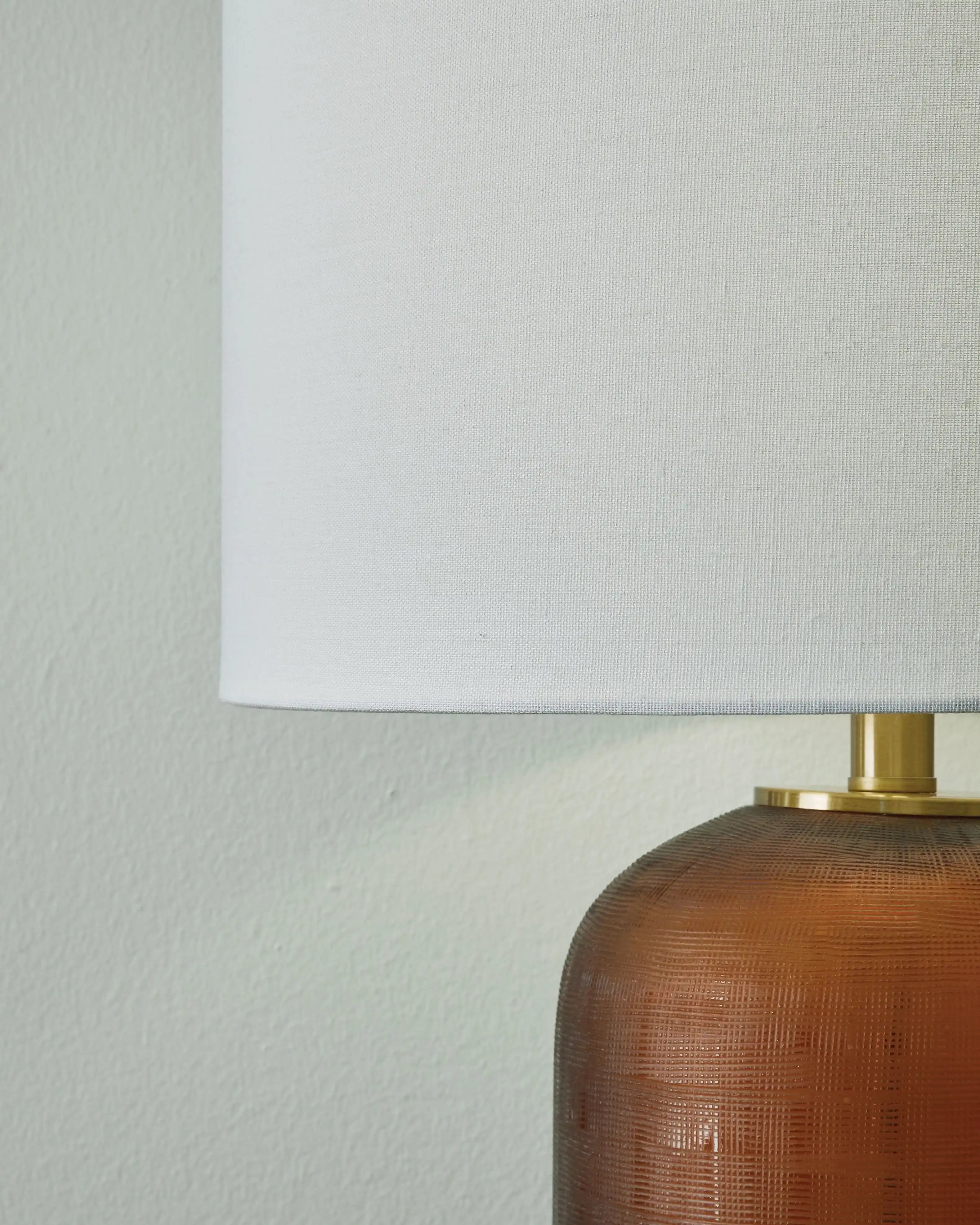 Farberman - Glass Table Lamp - Amber - Best Buy Furniture