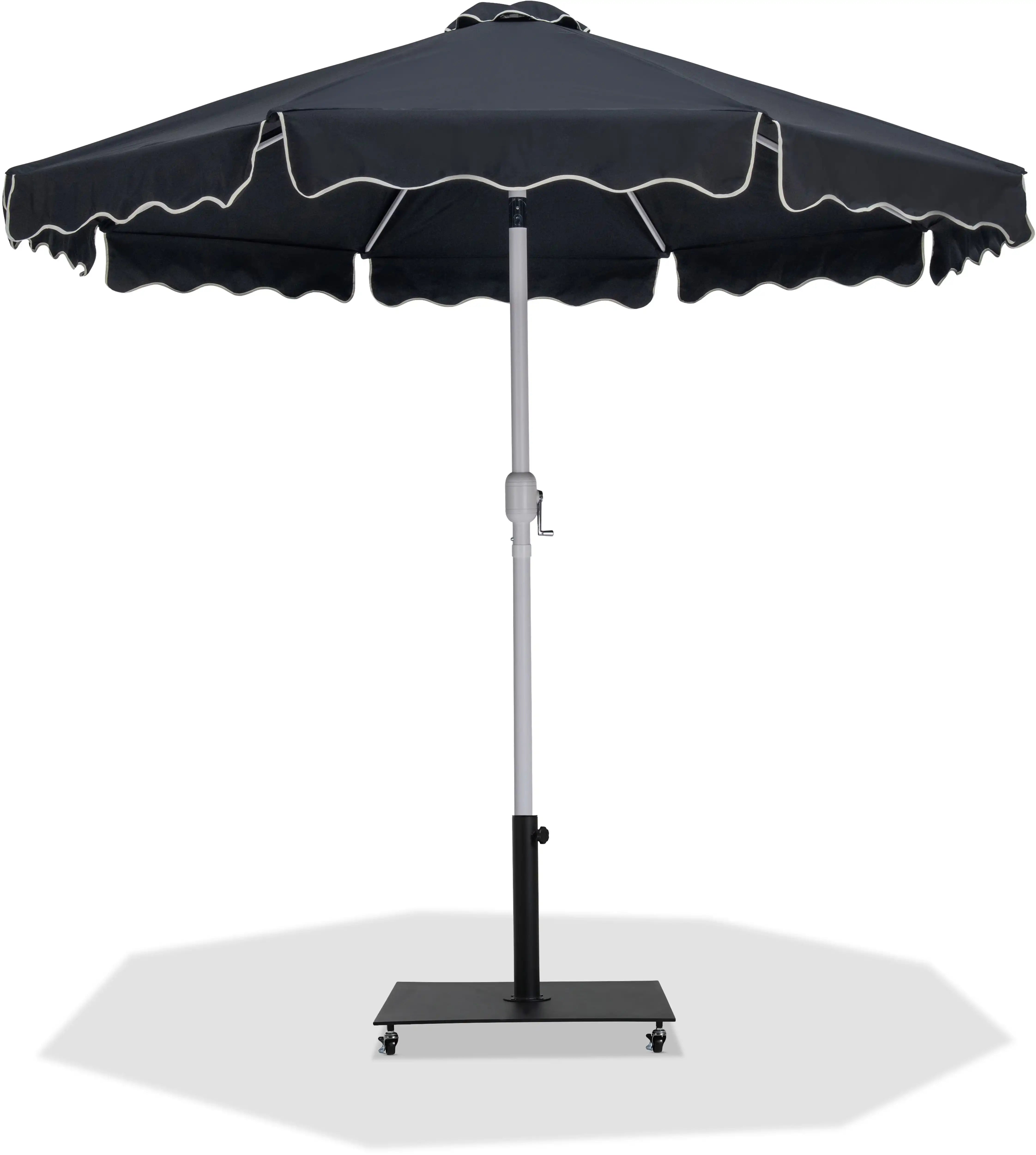 Amalfi - Aluminum Patio Umbrella - Black Base / White Pole - Best Buy Furniture