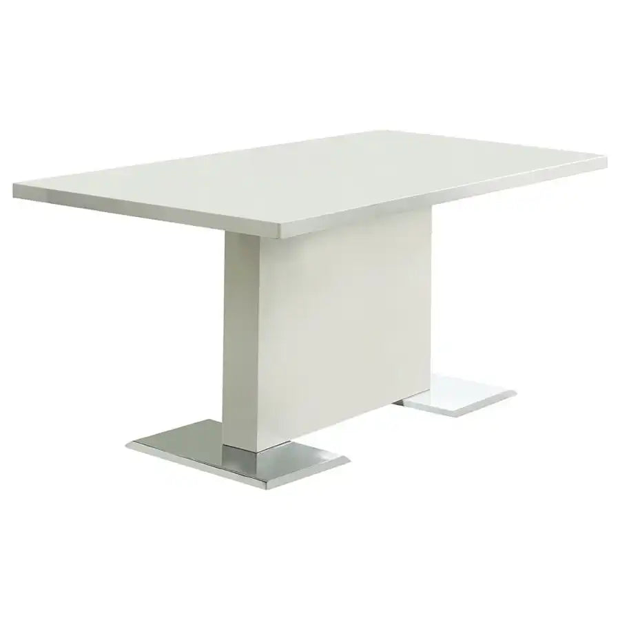 Anges - Rectangular Dining Table - White High Gloss - Best Buy Furniture
