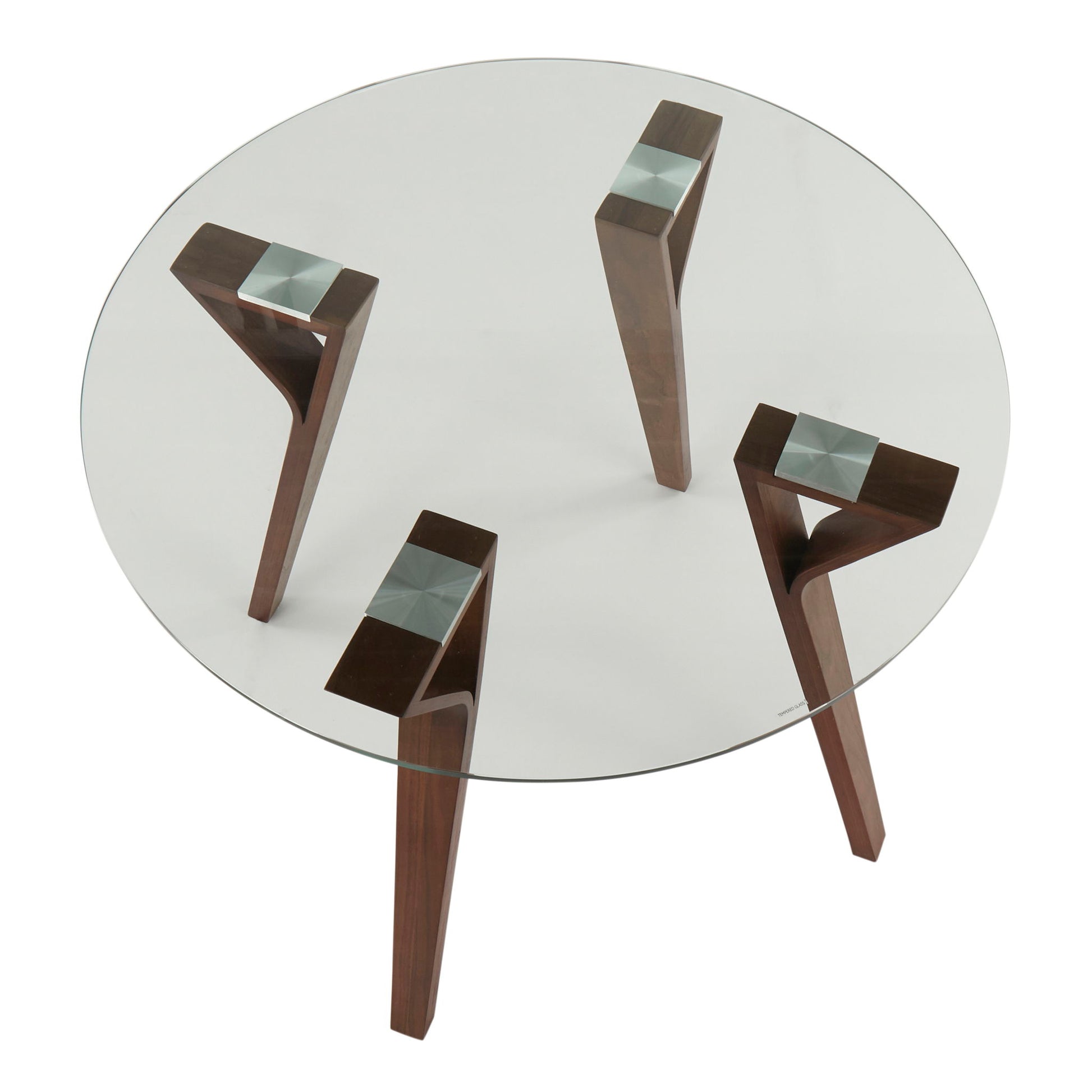 Folia - Mid-Century Modern Round Dinette Table - Walnut / Clear - Best Buy Furniture