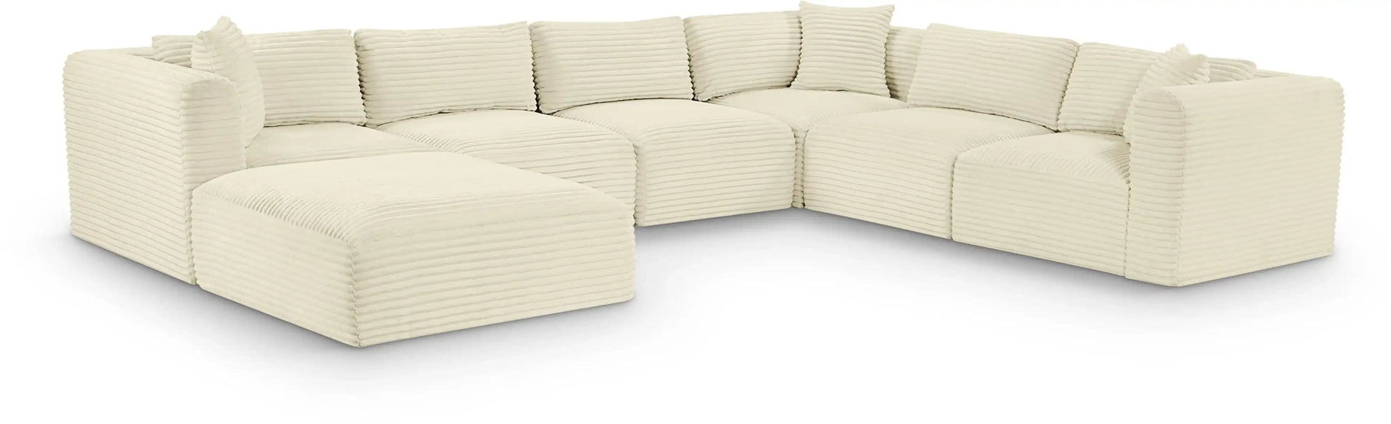 Shaggy - 7 Piece Modular U-Shaped Sectional With Ottoman - Best Buy Furniture
