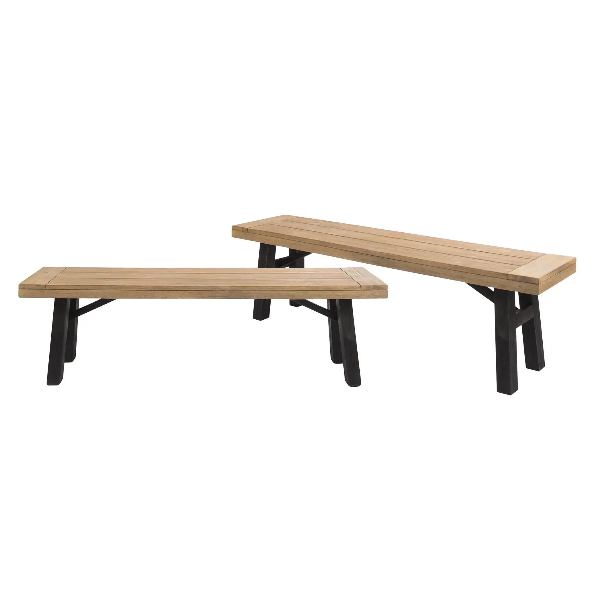 Outdoor Bench With Slat Panel Design And Acacia Wood Frame - Best Buy Furniture