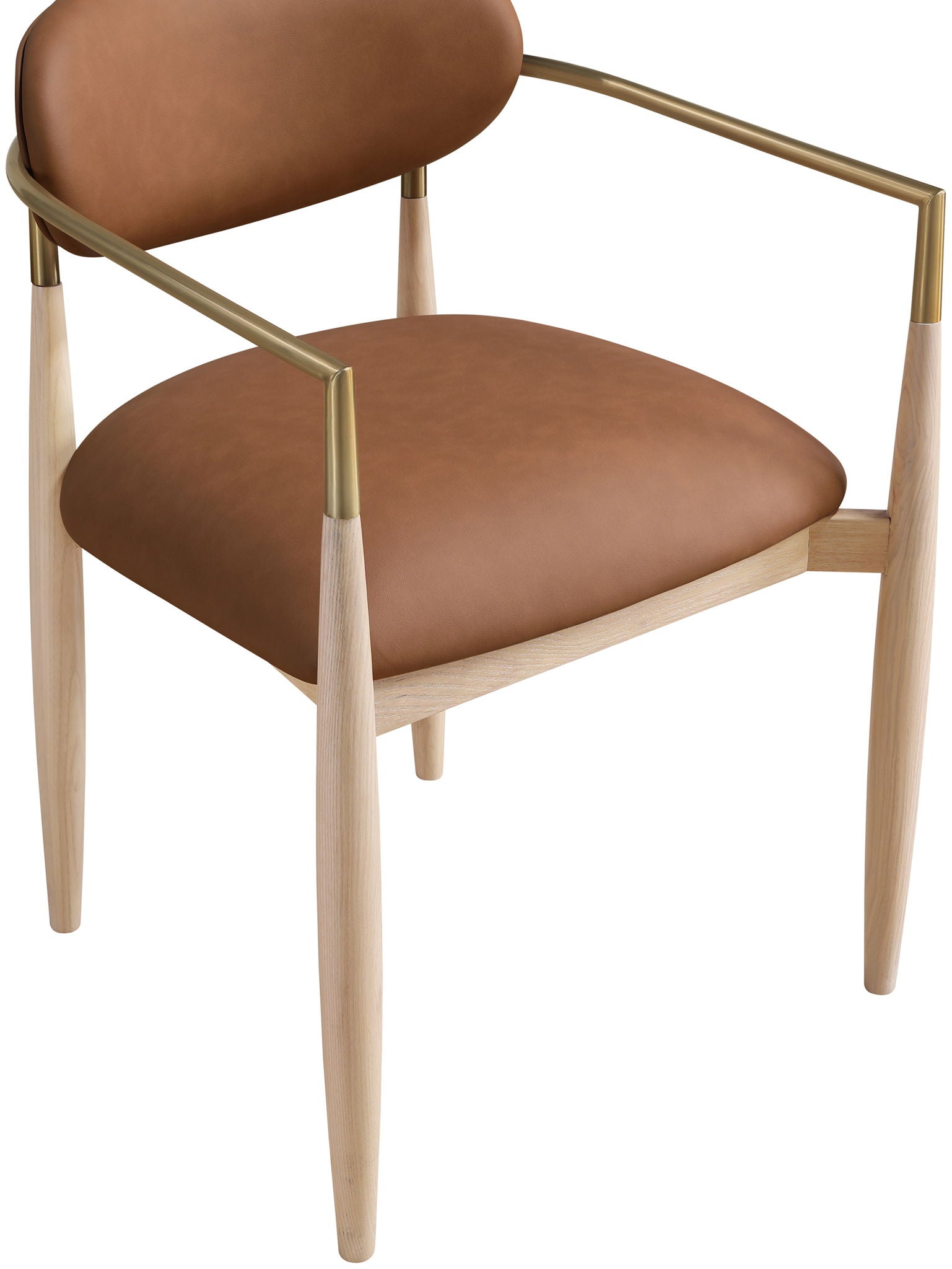 Riccio - Dining Arm Chair (Set of 2) - Natural And Gold Frame - Best Buy Furniture
