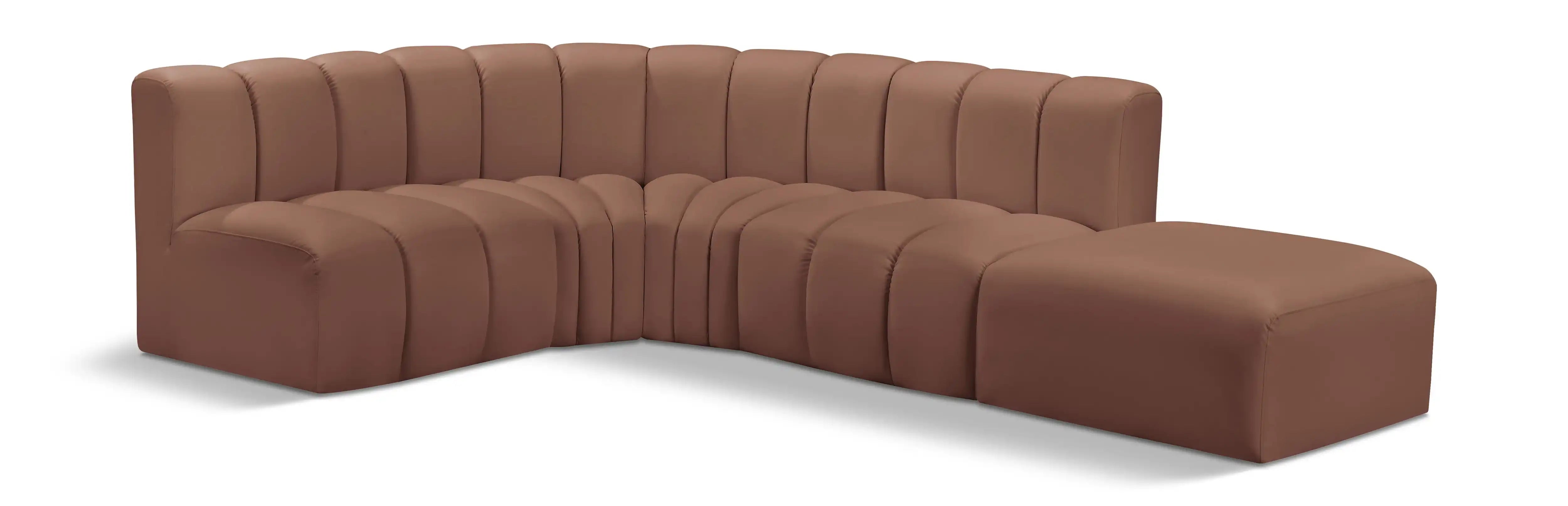Arc - Faux Leather 5 Piece Corner Modular Sofa - Best Buy Furniture