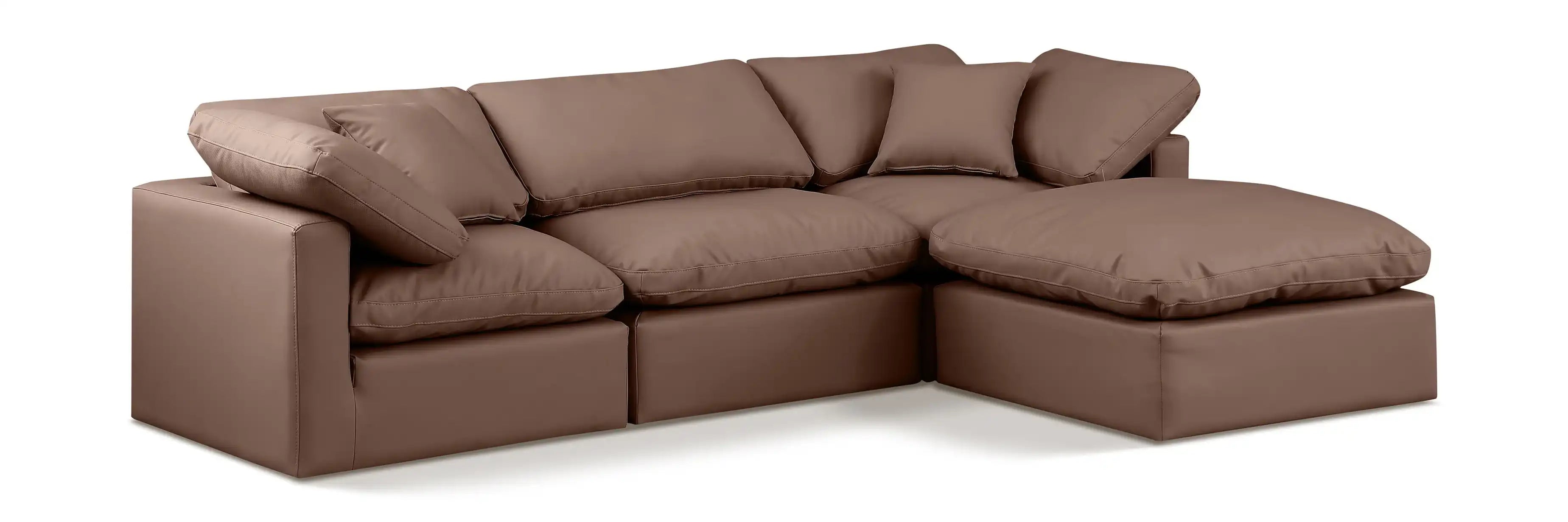 Indulge - Faux Leather 4 Piece Modular Sectional With Chaise - Best Buy Furniture