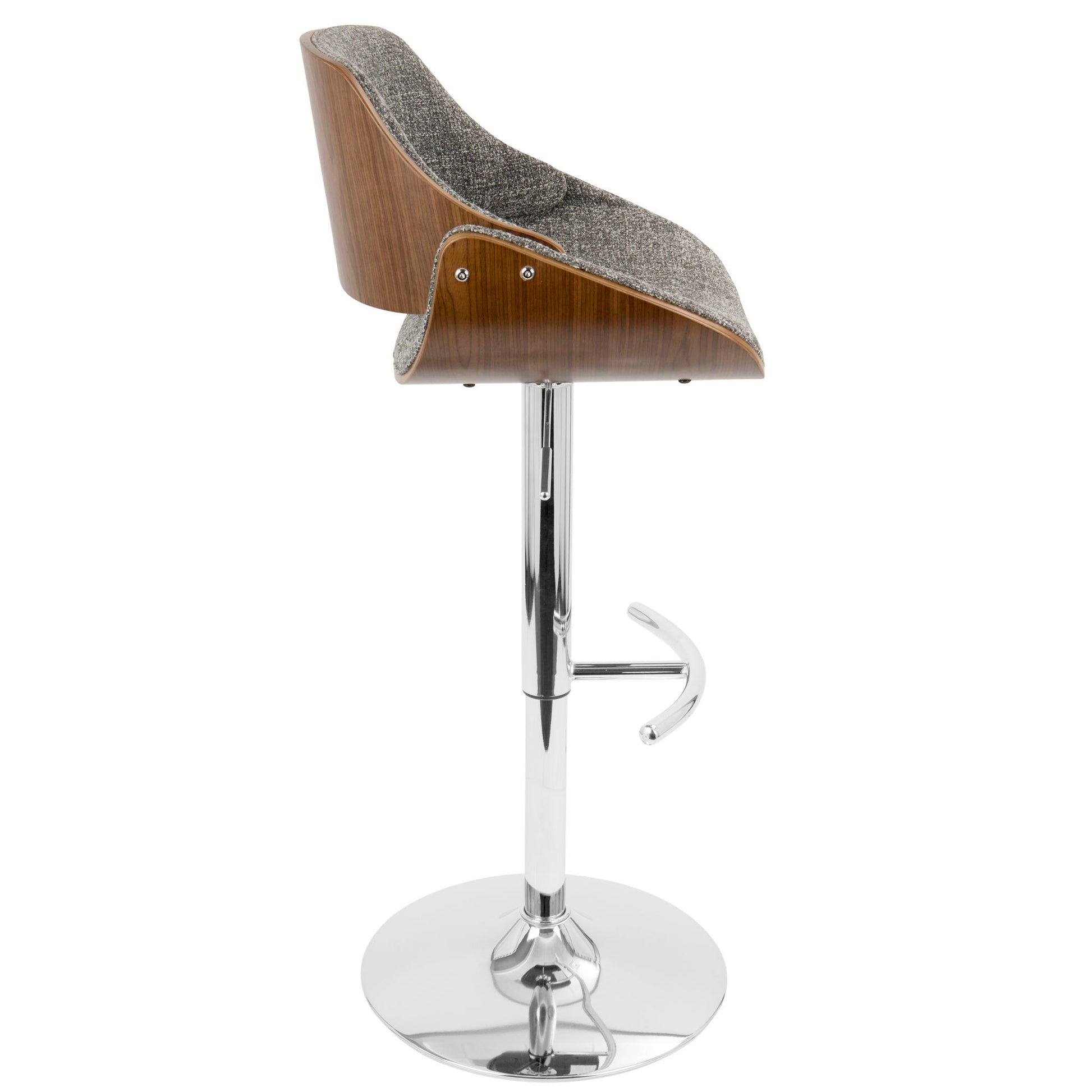 Fabrizzi - Mid Century Modern Adjustable Barstool With Swivel (Set of 2) - Best Buy Furniture