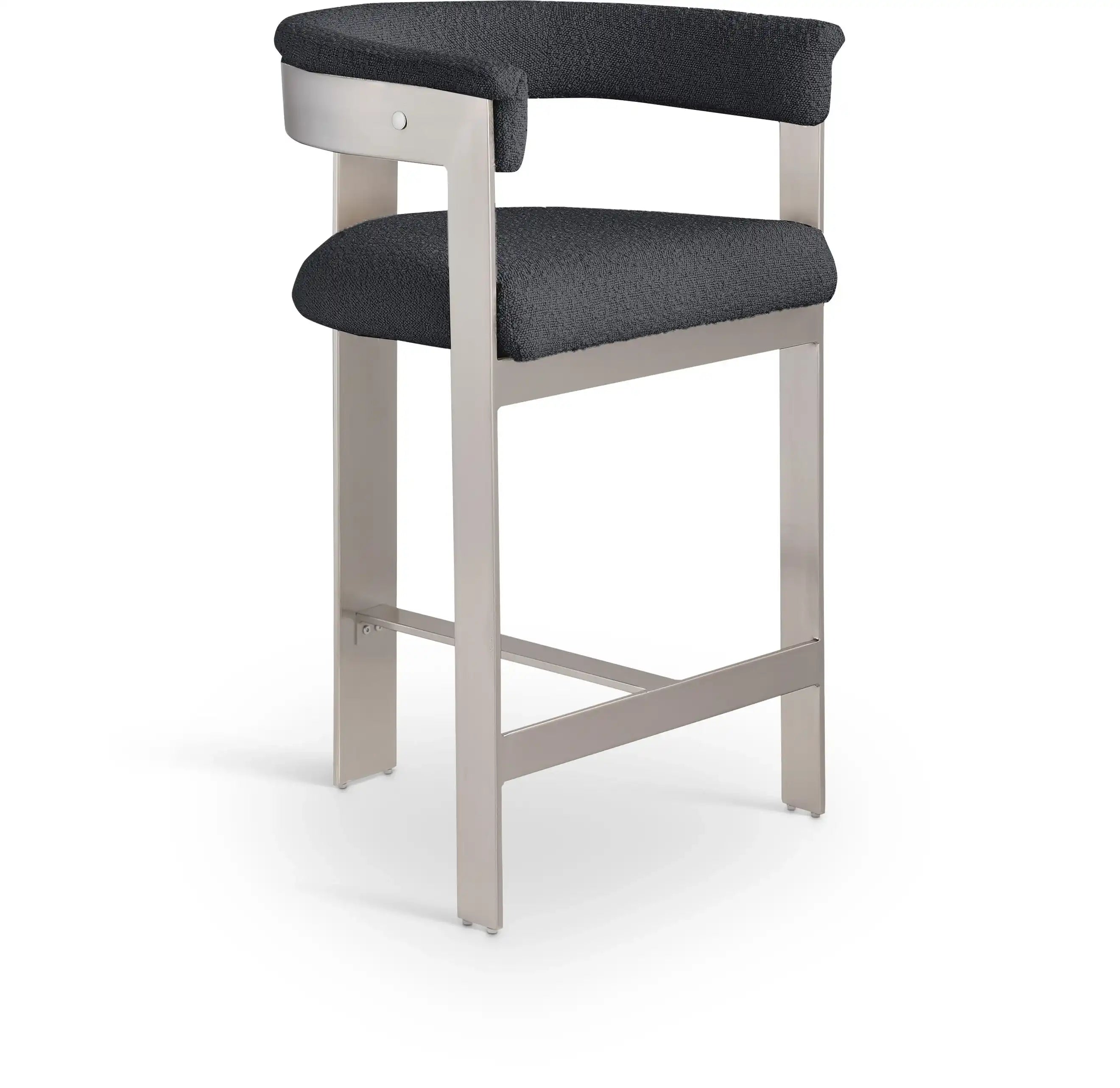 Romeo - Boucle Counter Stool With Silver Base (Set of 2) - Best Buy Furniture