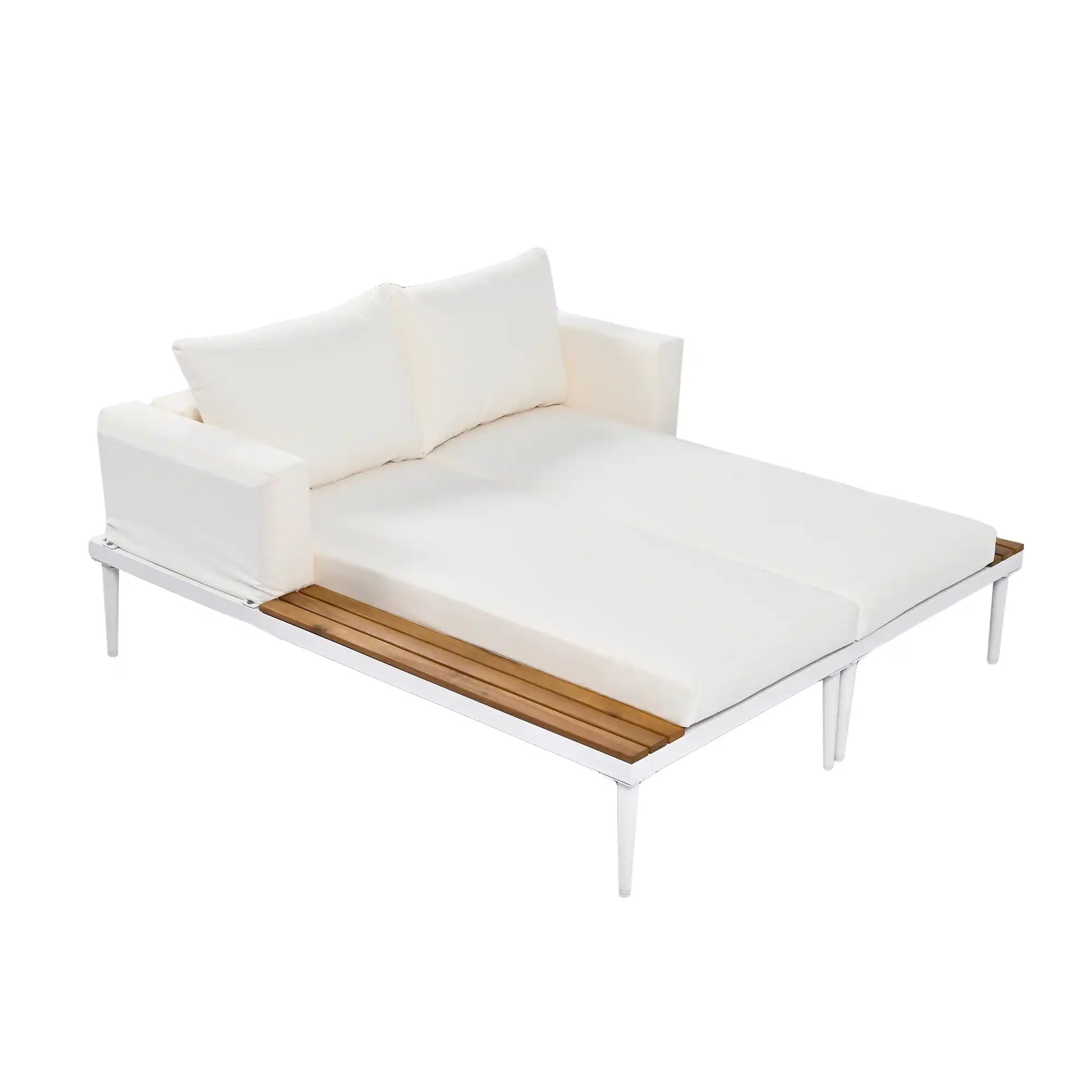 Modern Outdoor Daybed with Faux Marble Top, Beige - Best Buy Furniture