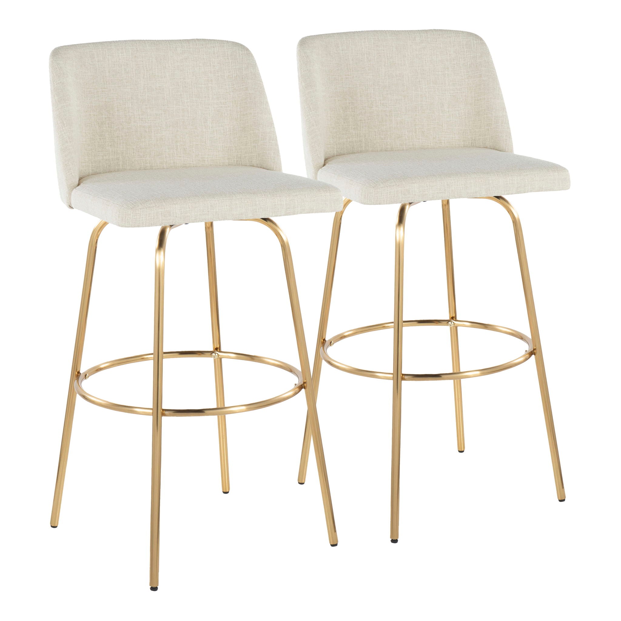 Toriano - Contemporary Fixed Height Barstool With Swivel And Round Footrest (Set of 2) - Best Buy Furniture